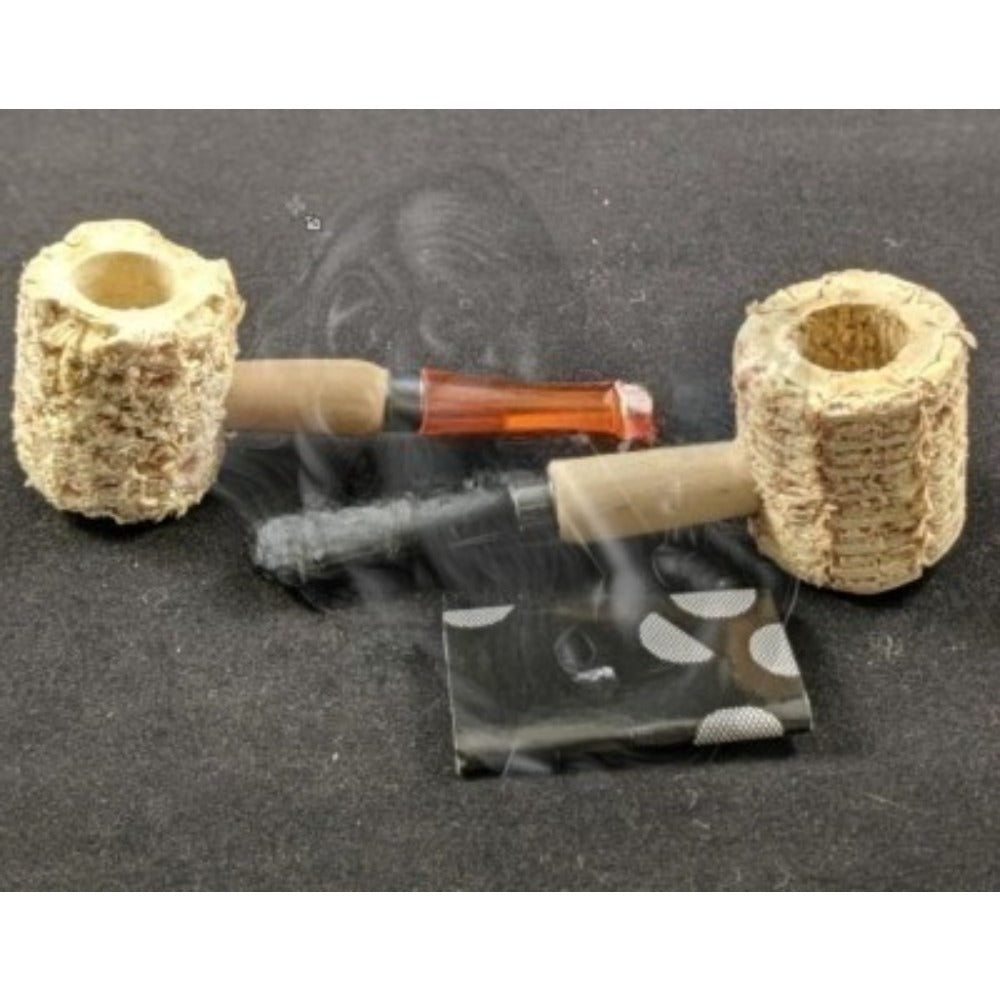 2-Piece Classic Corn Cob Pipe Set with 5 Complimentary Screens