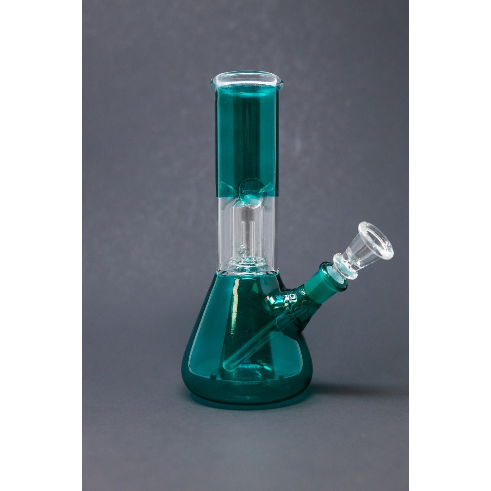 Hookah Water Pipe Glass 8" Aqua Single Percolator Tobacco Bong w/ Ice Catcher