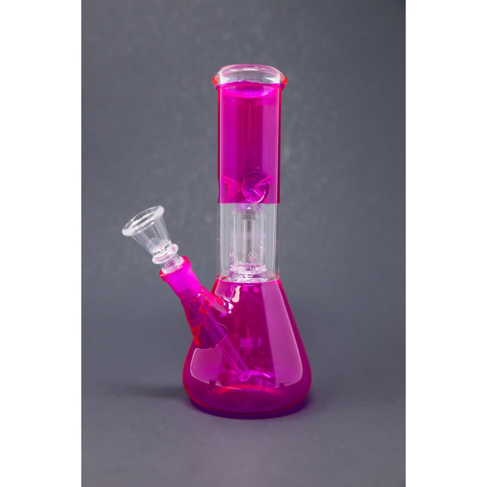 Hookah Water Pipe Glass 8" Pink Single Percolator Beaker Tobacco Bong