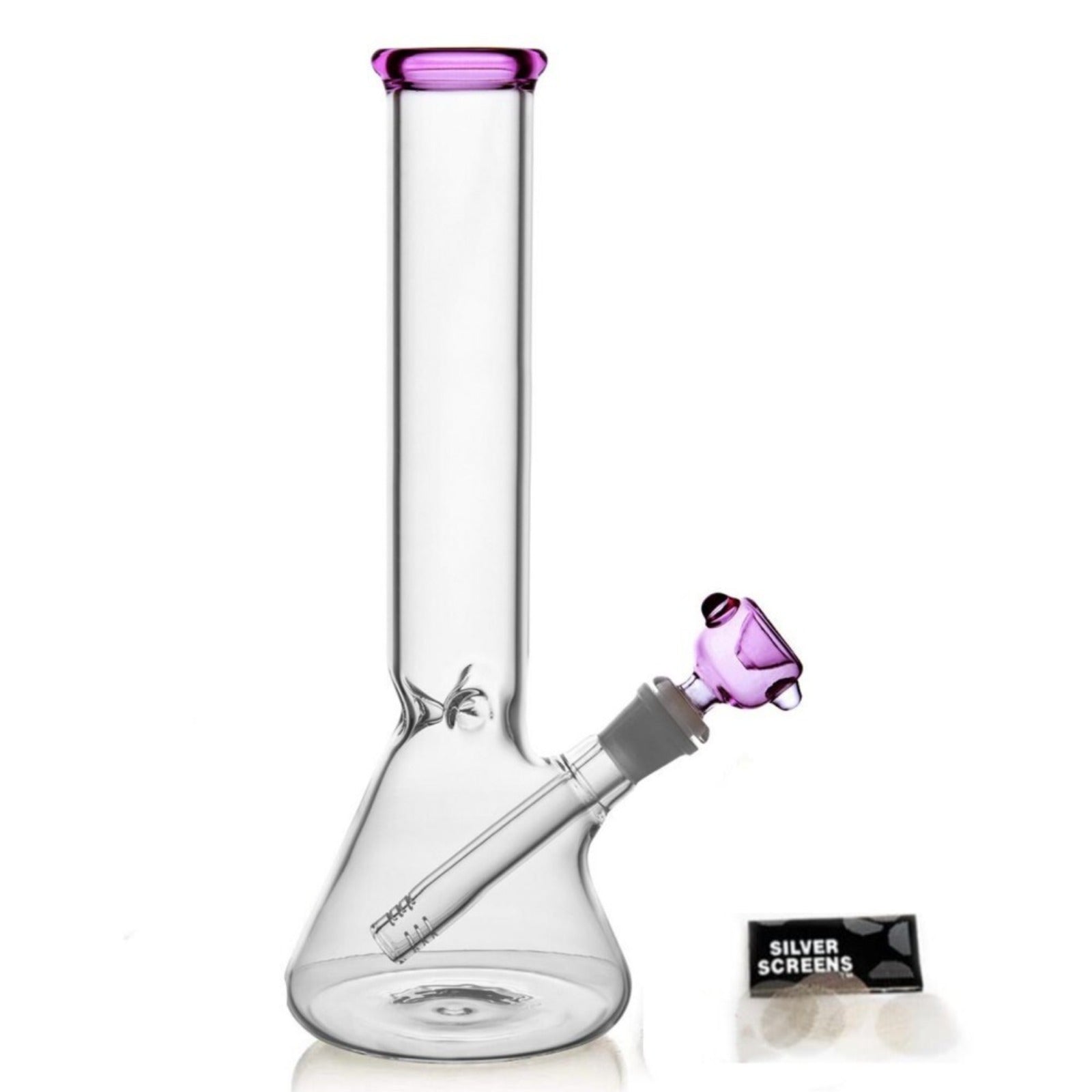 10 Inch Bongs Pink Glass Bong Smoking Hookah Glass Water Pipes 14mm Bowl Beaker