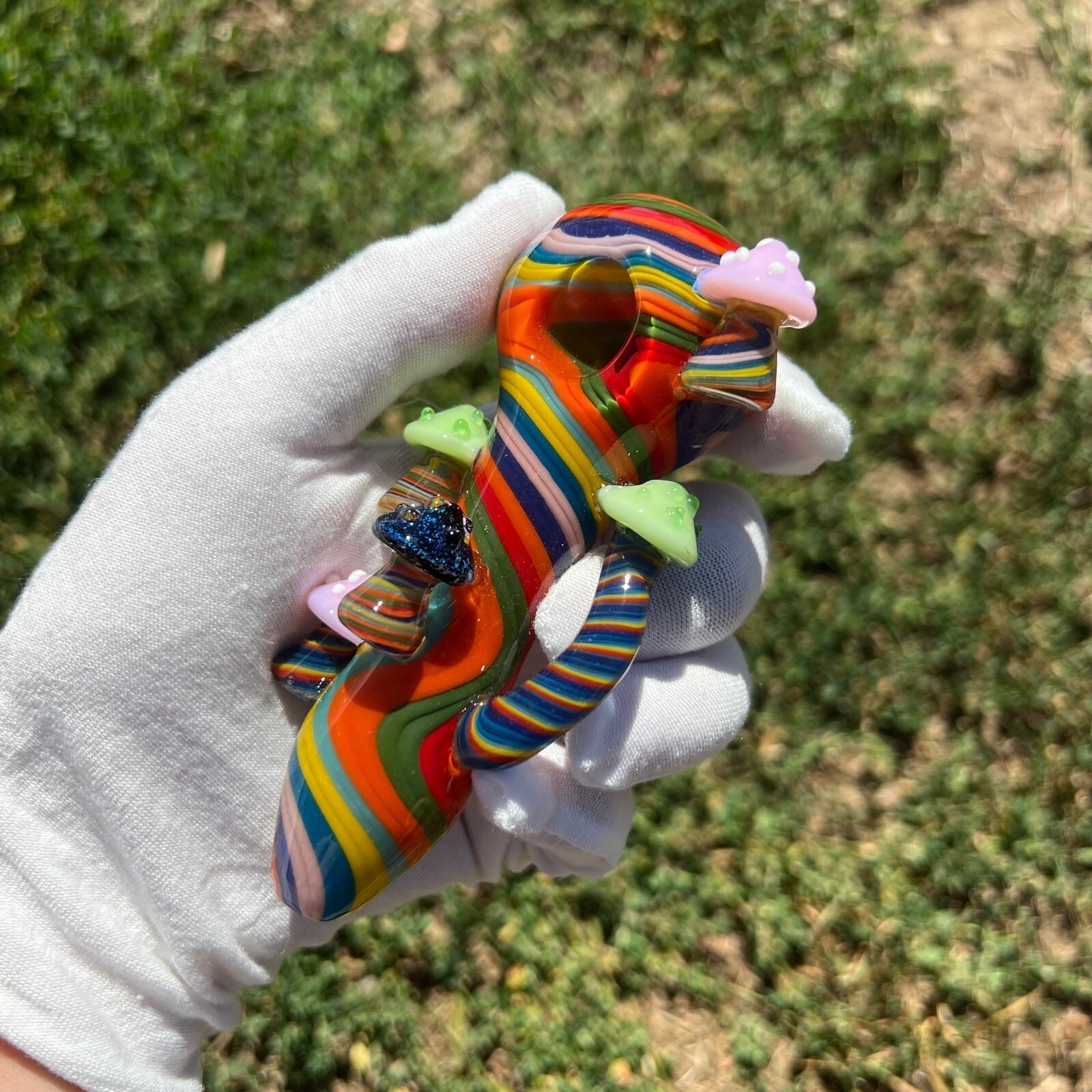 Colorful Mushroom Glass Smoking Pipe Hand Spoon Pipe Tobacco Smoke Bowl Gift