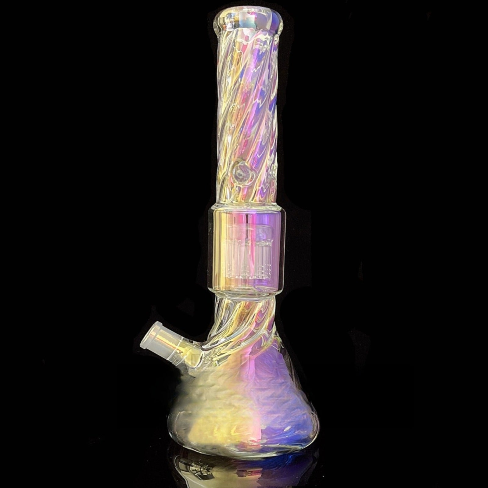 15" Heavy Glass Bong 2Lb Smoking Hookah Rainbown Percolate Water Pipe 14mm bowl