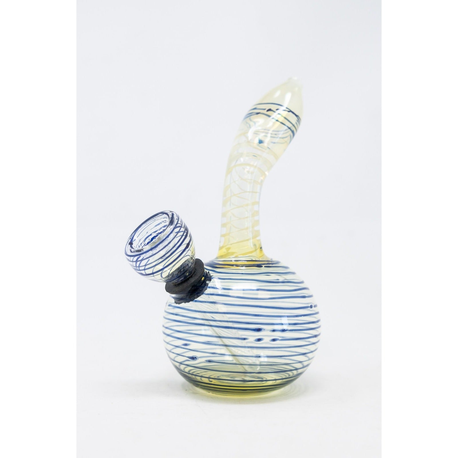 Hookah Water Pipe Bong 5" Mini Blue Spiral Bong w/ Carb Hole