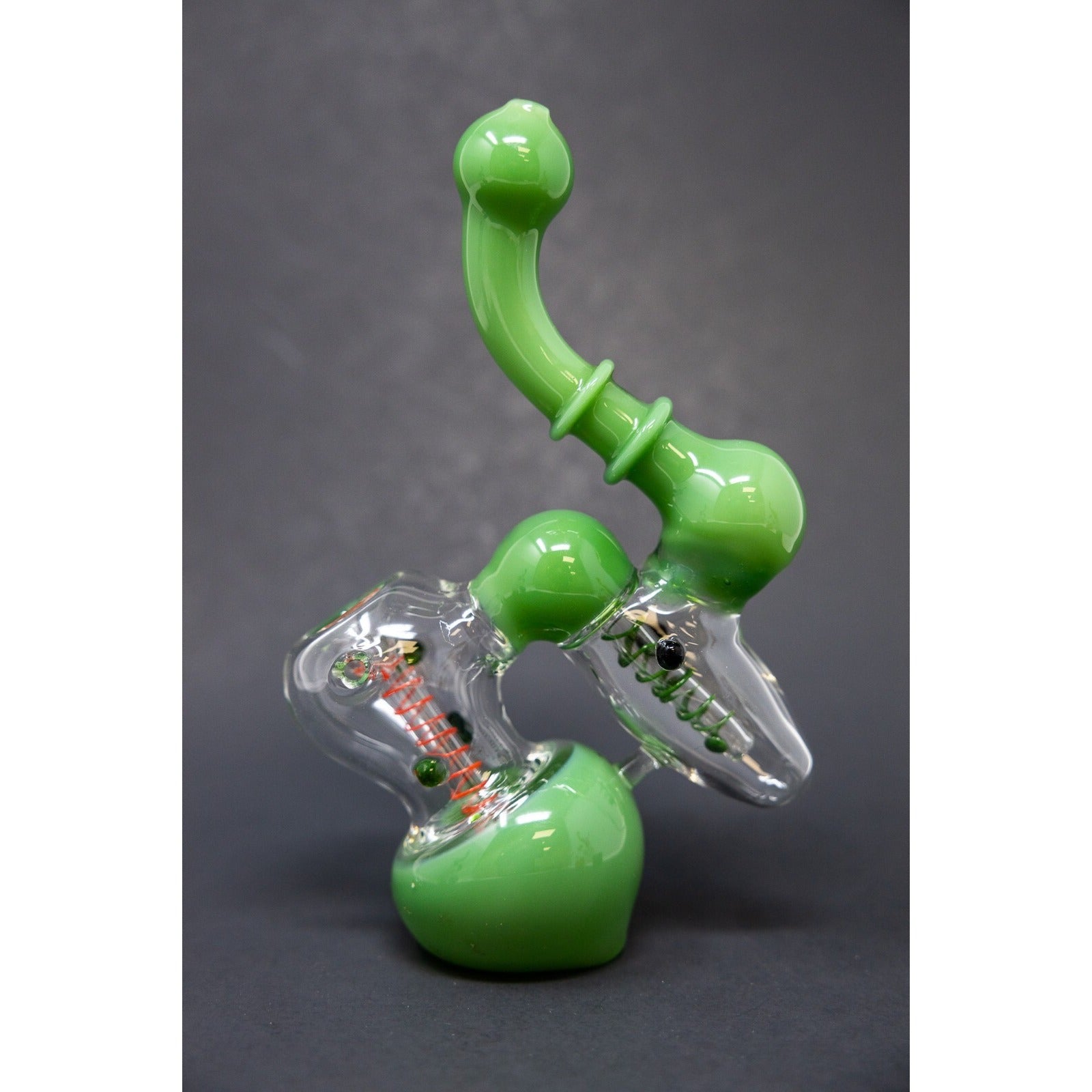 Hookah Water Pipe 7" Milky Green Double Chamber Tobacco Bubbler Bong.