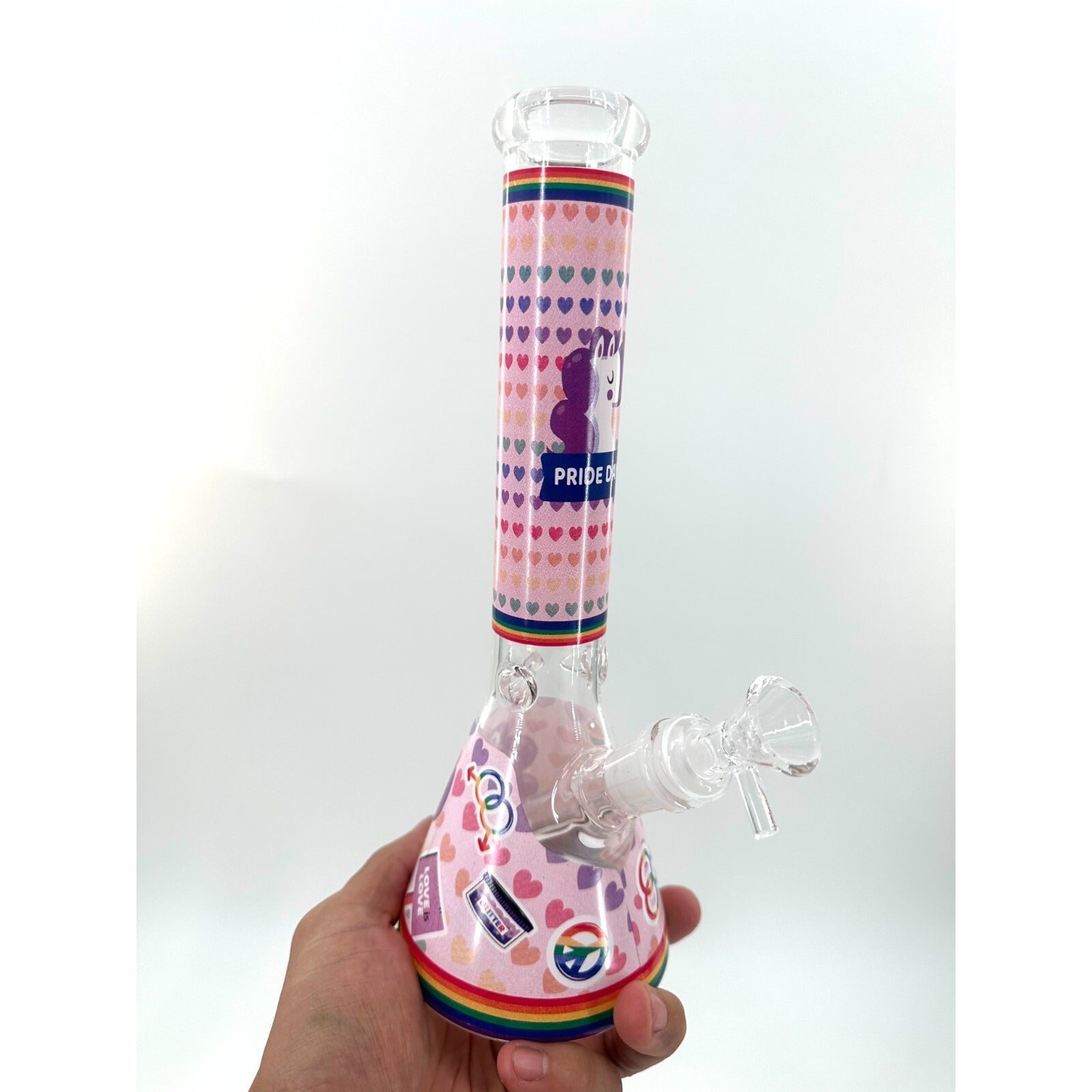 11" Cute Glass Bongs Filter 14mm Bowl Bubbler Best Girls Gift Pink