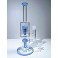 13" Blue Double Tree Perc 18mm Straight Tube Premium Quality Water Pipe Bong