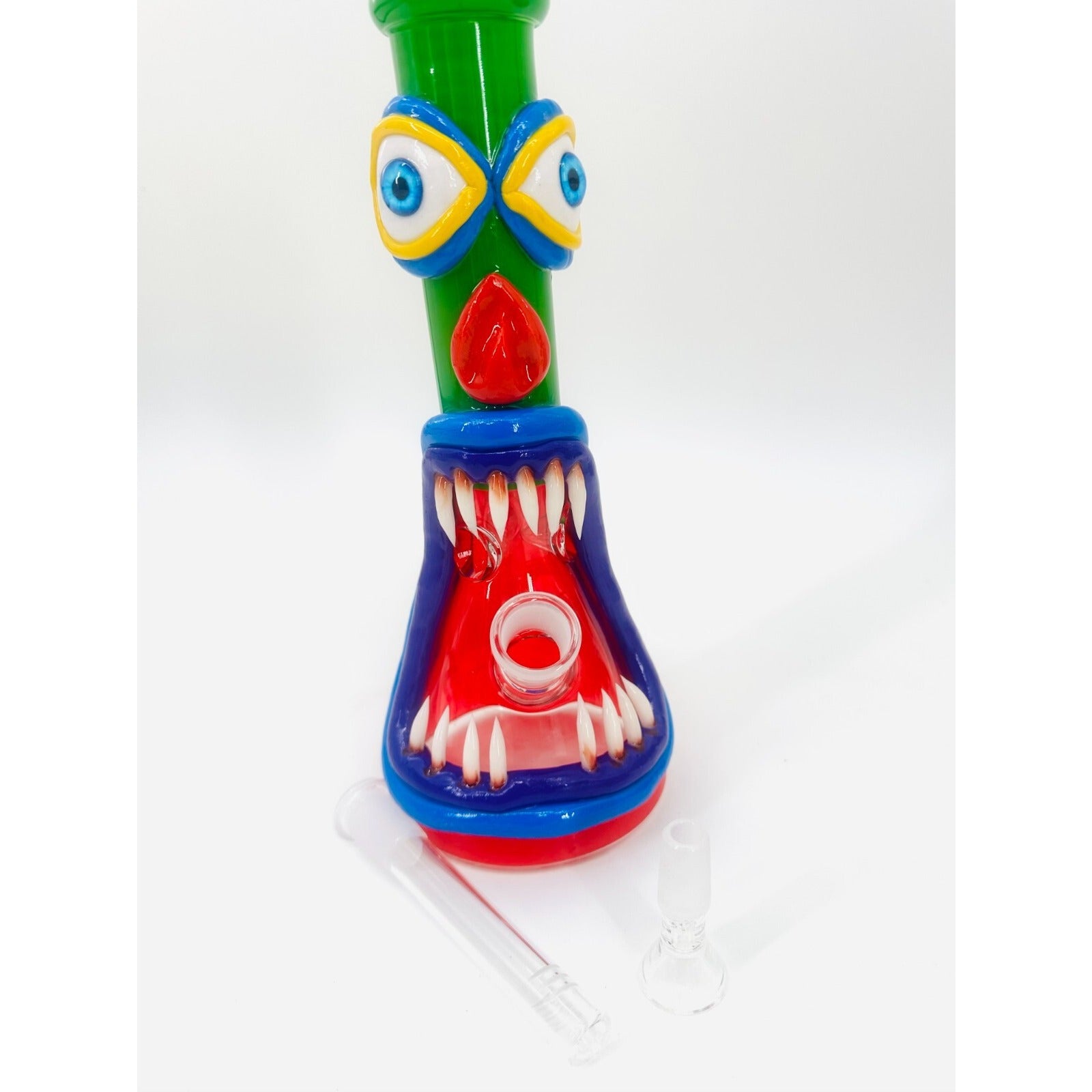 10" 3D Glass Bongs Smoking Glass Water Pipe with 14mm catcher