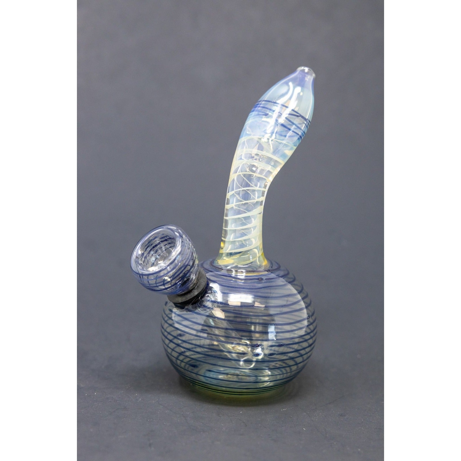 Hookah Water Pipe Bong 5" Mini Blue Spiral Bong w/ Carb Hole