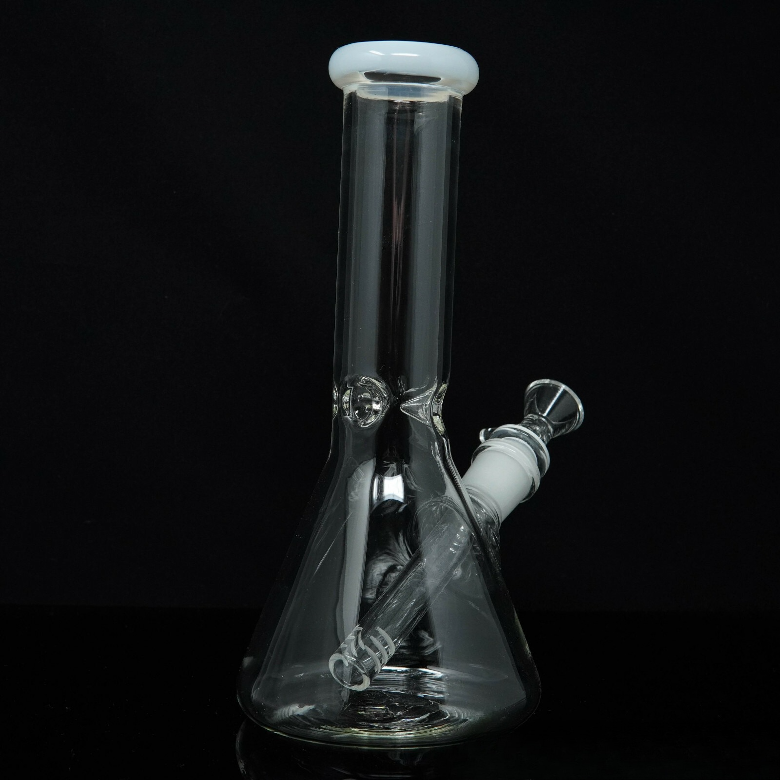 8.5” White Hookah Water Pipe Tobacco Smoking Beaker Pipe w/ Ice Catcher
