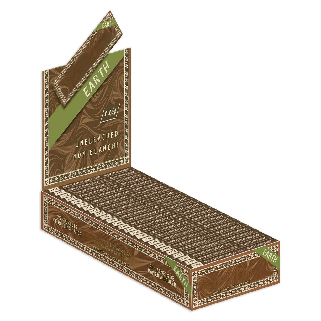 Pure Hemp Rolling Paper Earth Unbleached 77mm 1 1/4 Medium Size (Full Box of 25)