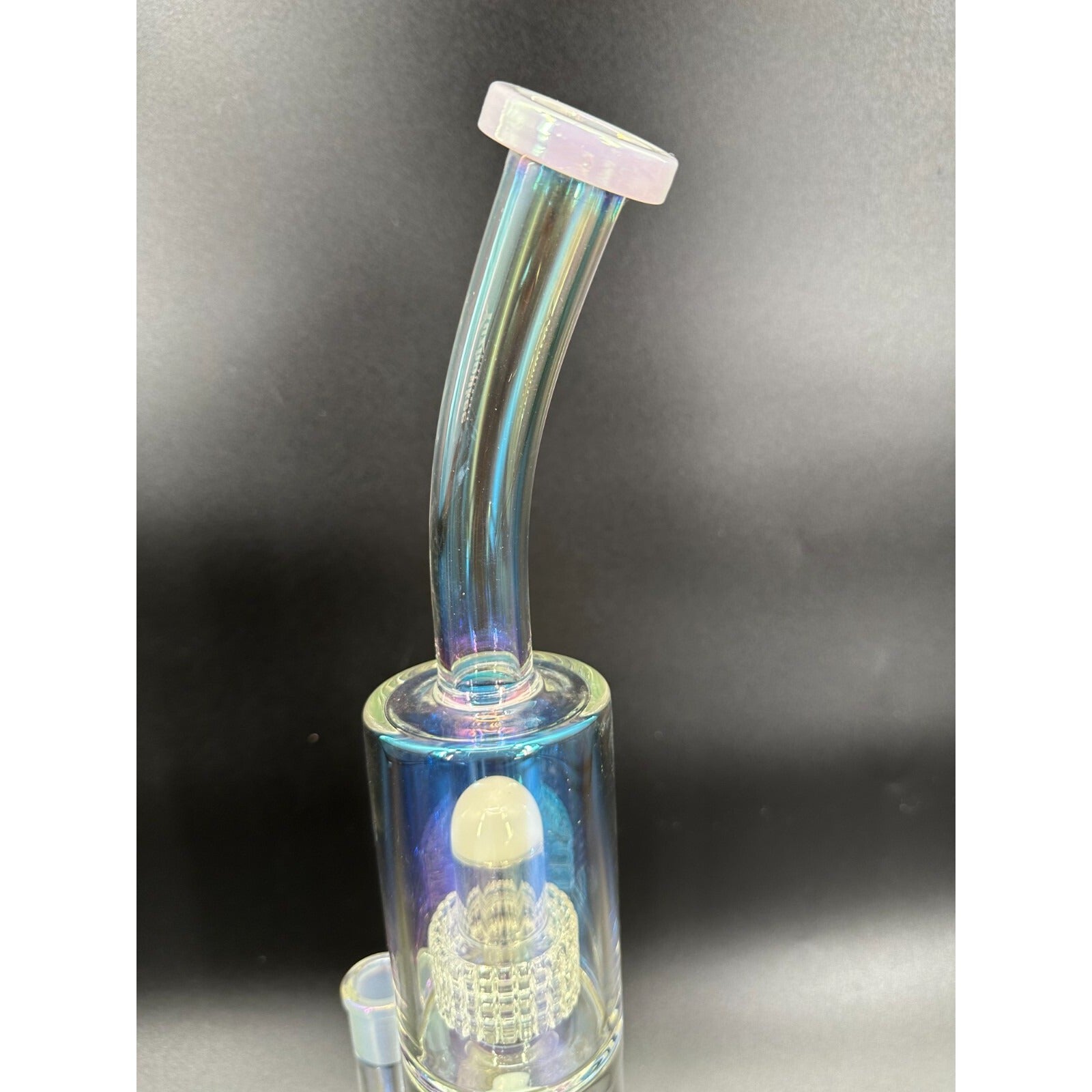 16in Heavy Thick Glass Bong Water Pipe Hookah Bongs with Skull catcher White