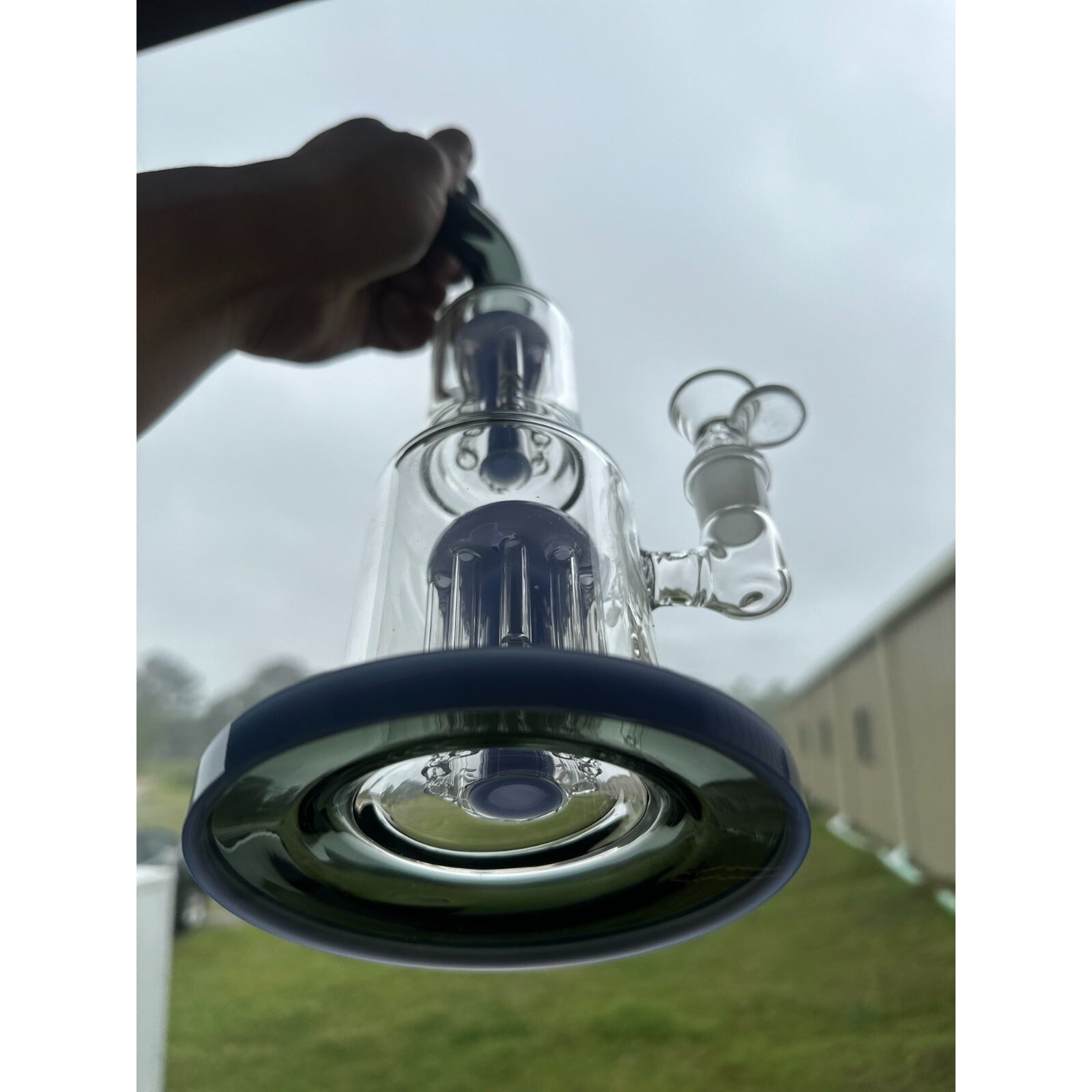 13" Heavy duty Glass Bongs Smoking Glass Water Pipe with 18mm Round handle