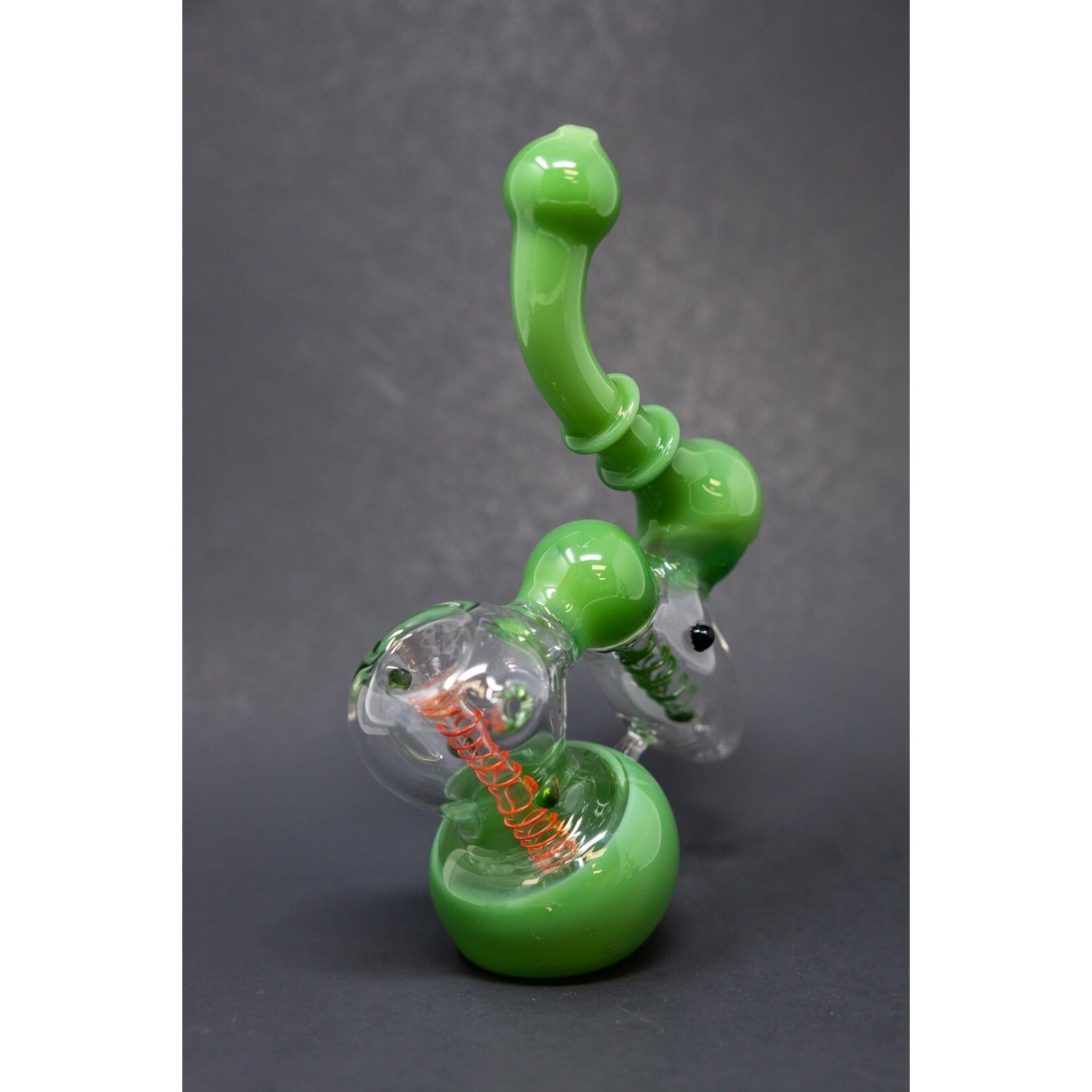 Hookah Water Pipe 7" Milky Green Double Chamber Tobacco Bubbler Bong.