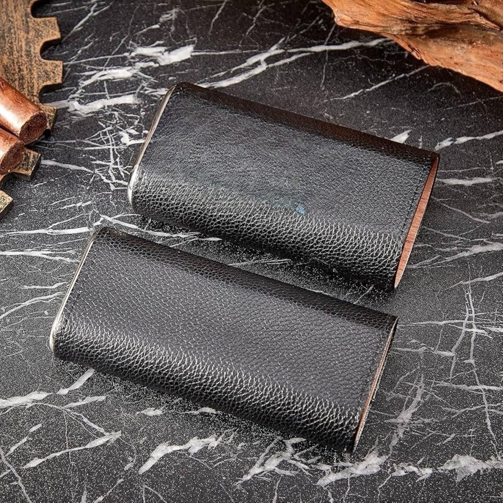 (6SN) Leather Travel Cigar Humidor Case, Cedar-Lined Portable Storage Box Gift