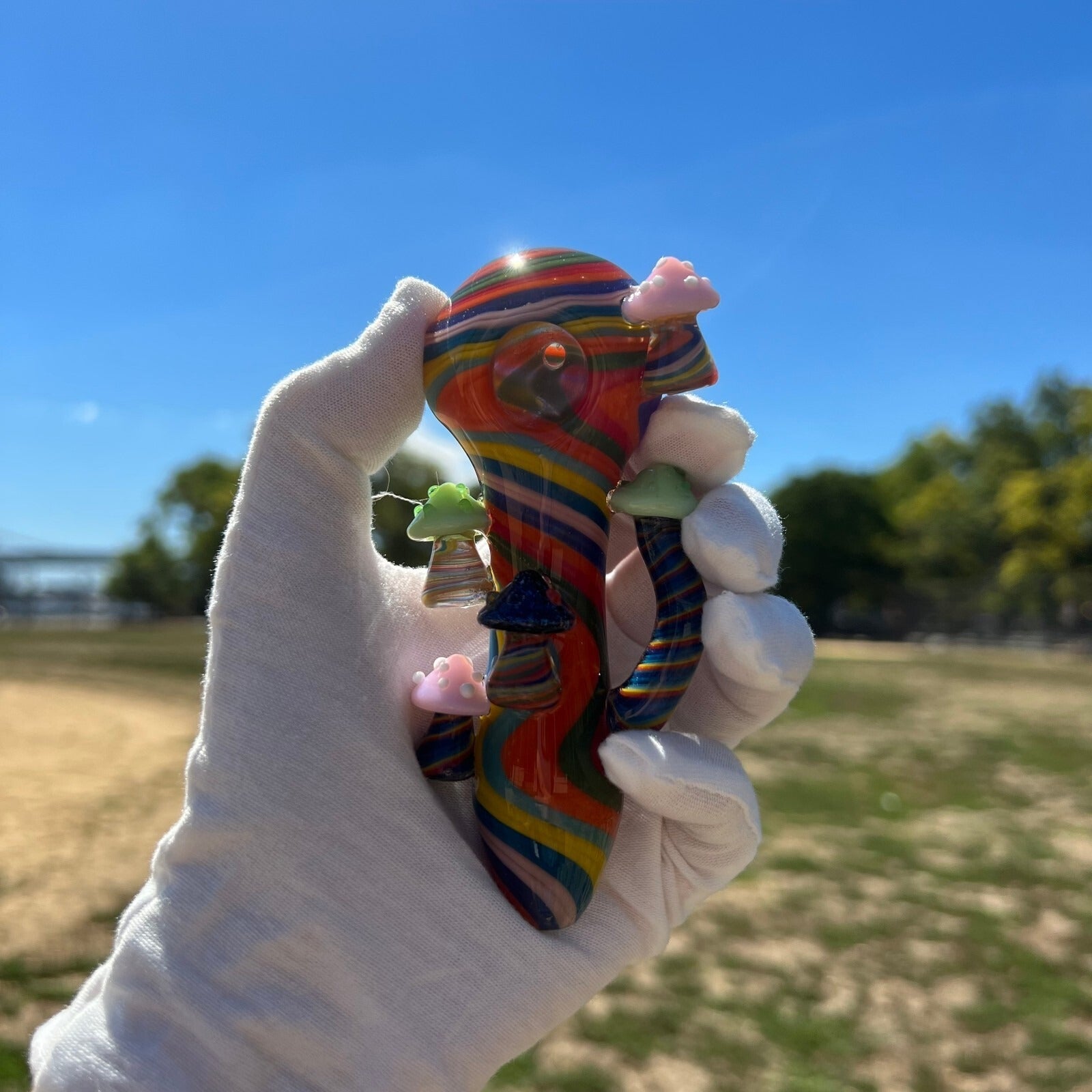 Colorful Mushroom Glass Smoking Pipe Hand Spoon Pipe Tobacco Smoke Bowl Gift