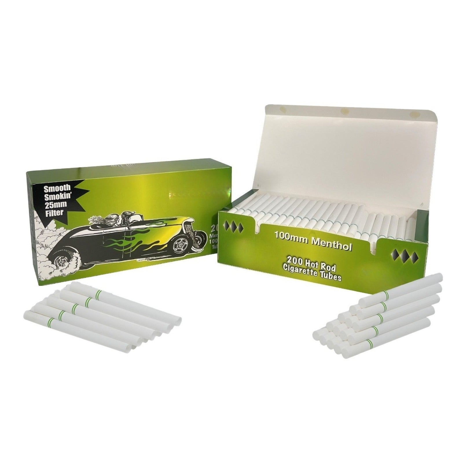 Cigarette Tubes Menthol 100 mm 400 Count 200 RYO Filter Tubes x 2 Boxes