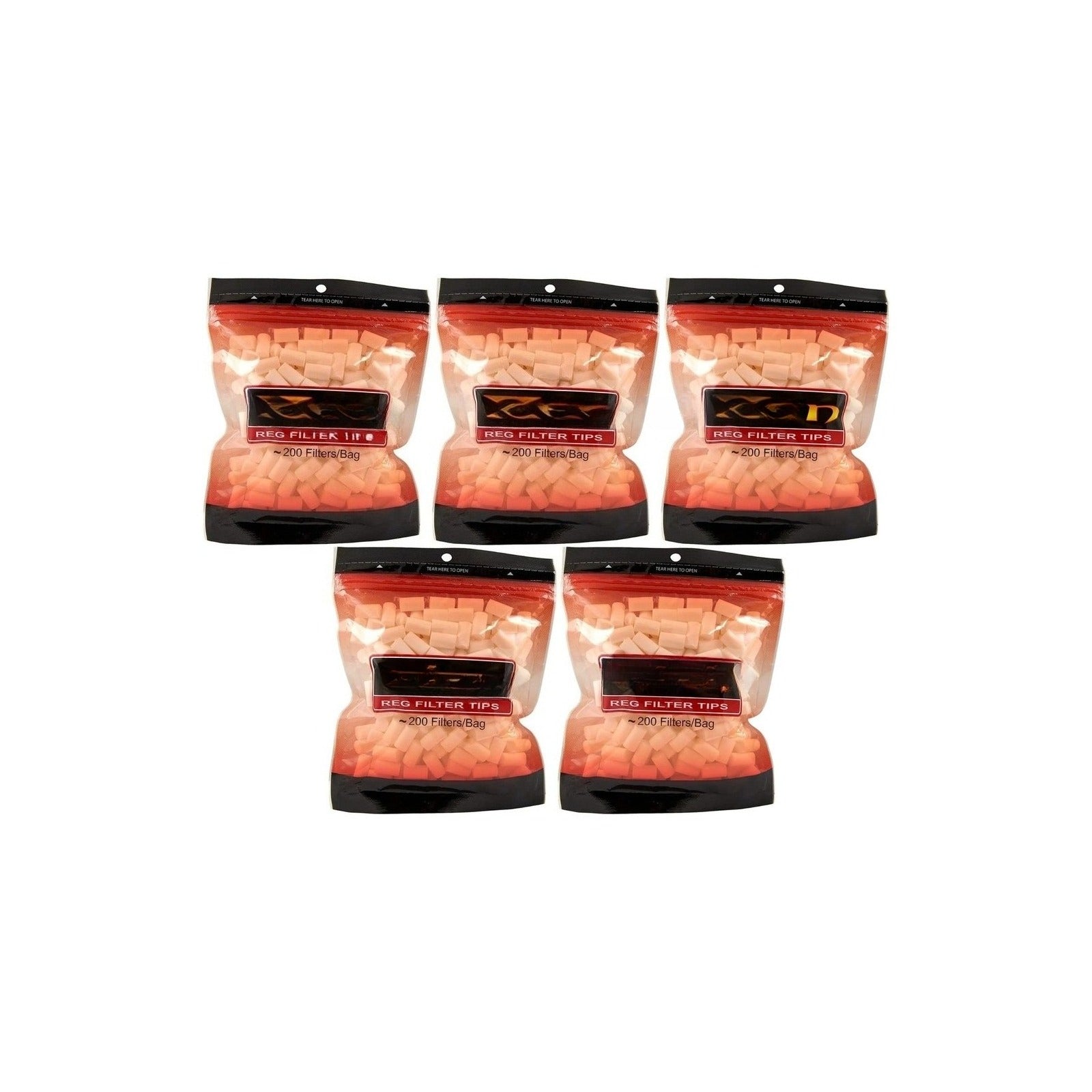 Regular Cigarette Filter Tips 200 Count Per Bag (Pack of 5)