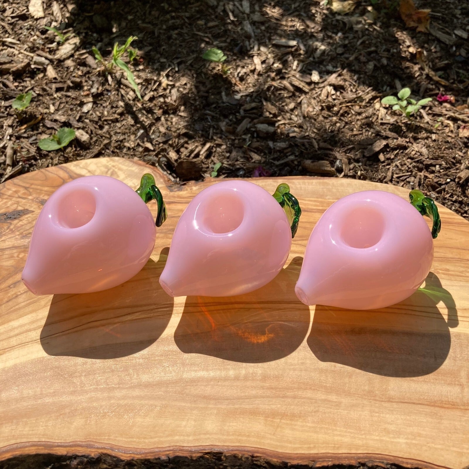 Handmade Pink Peach Glass Pipe Smoking Hand Pipe Glass Smoke Tobacco Bowl