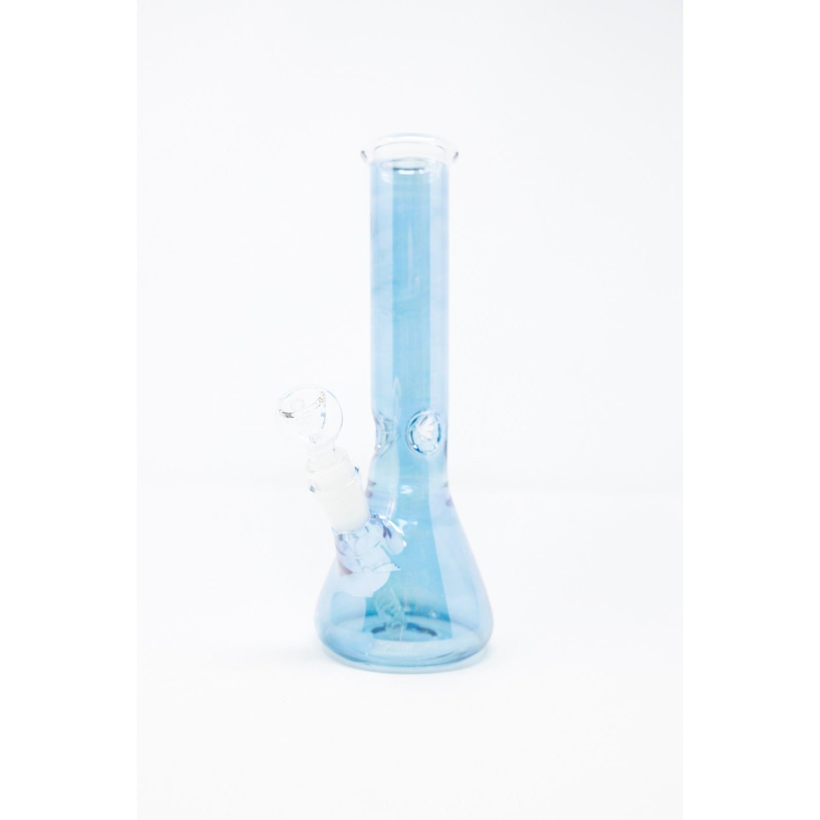Hookah Water Pipe Glass 10" Tobacco Blue Iridescent Beaker Bong w/ Ice Catcher