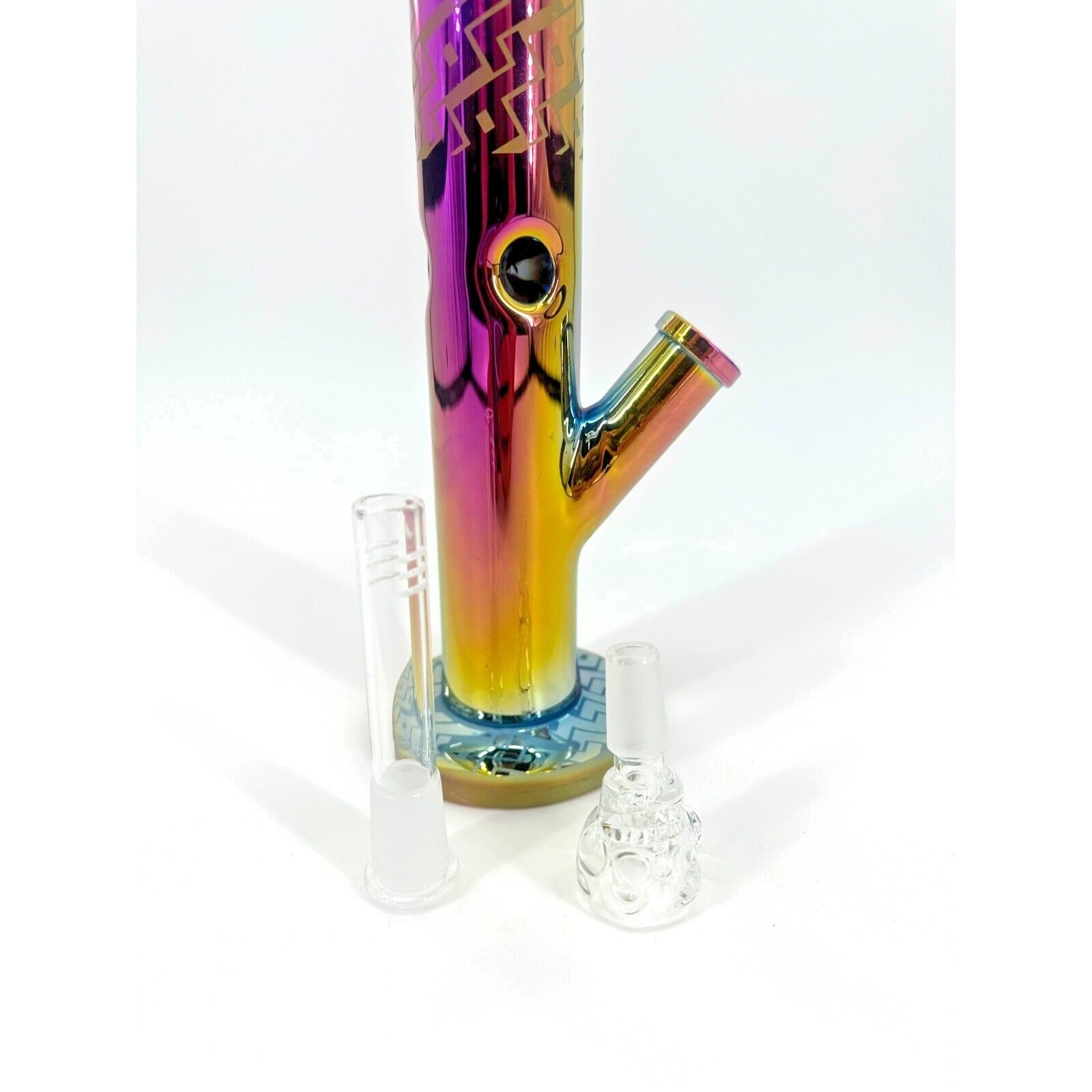 16" Heavy Glass Bong Water Pipes with 14mm Skull Bubbler Unique Design