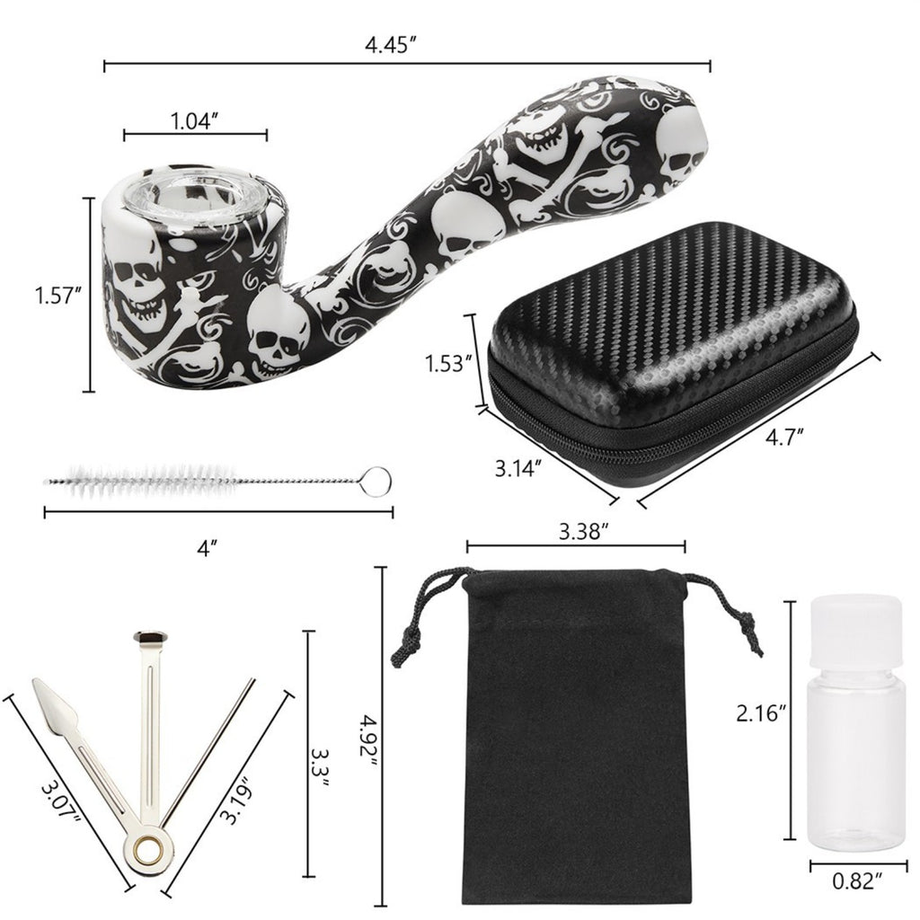 ( Pack of 2 ) 4.5Inch Tobacco Smoking Silicone Pipe 9-Hole Glass Bowl Hand Pipe