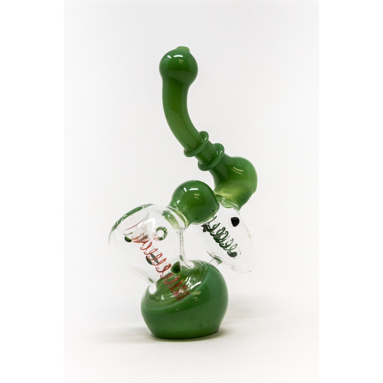 Hookah Water Pipe 7" Milky Green Double Chamber Tobacco Bubbler Bong.