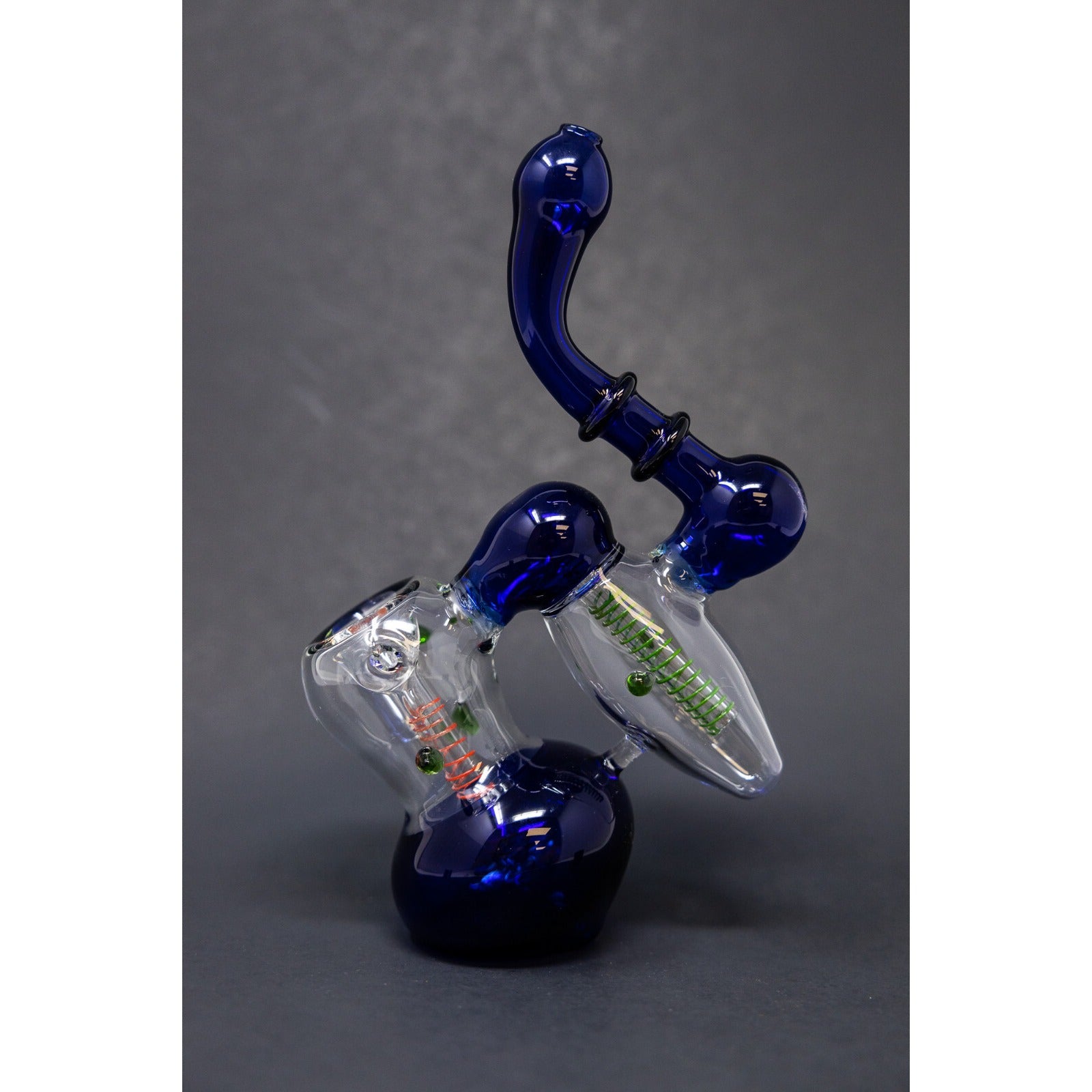 Hookah Water Pipe 7" Blue Double Chamber Tobacco Bubbler Bong - Fast Ship