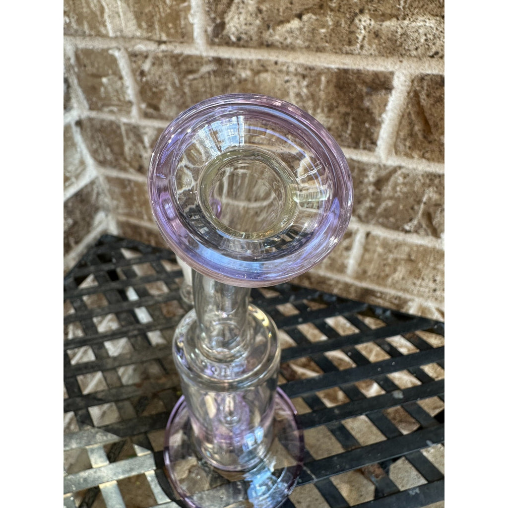 10" Pink Glass Water Pipe Recycler Bong 14mm Bowl – Thick Glass Smoking Pipe