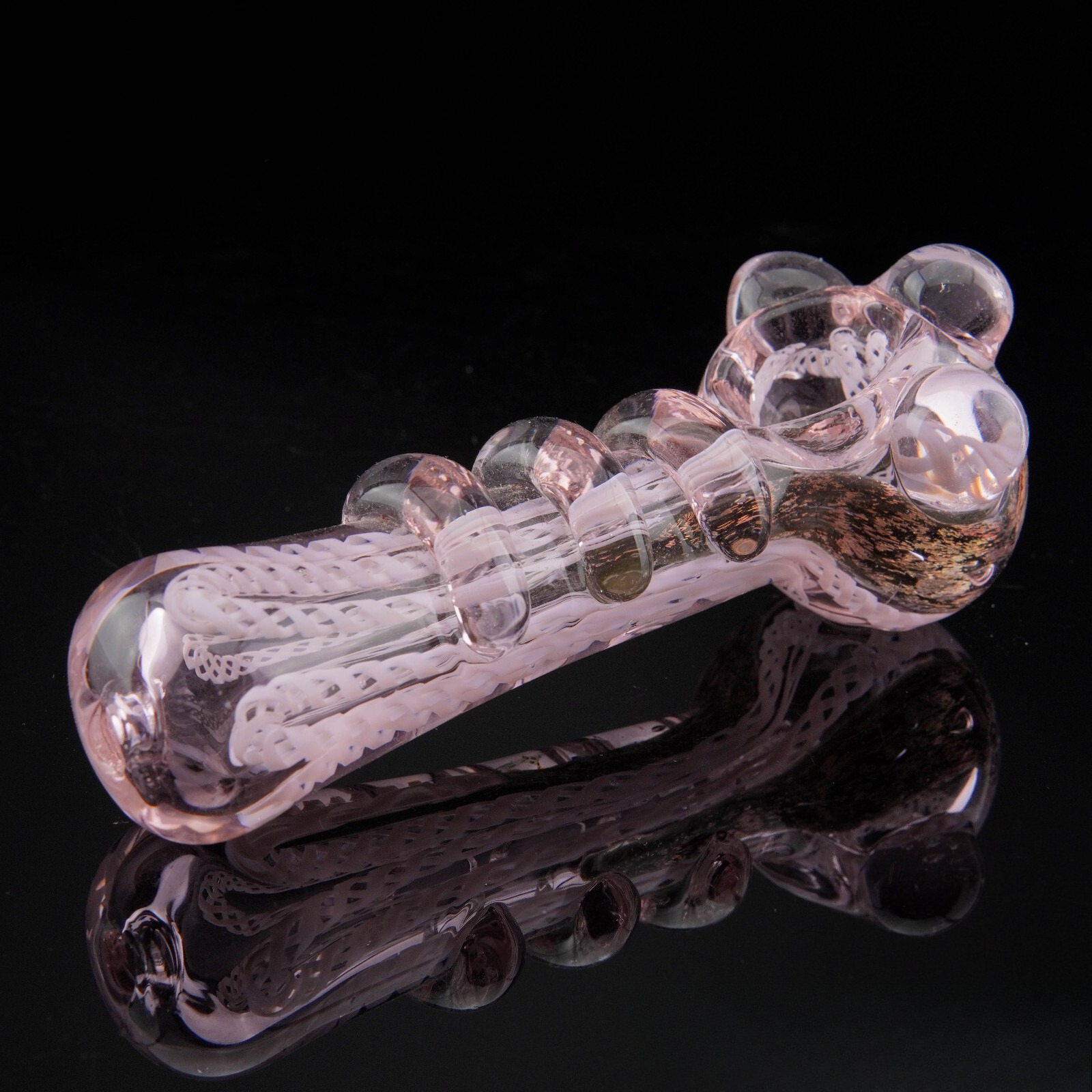 5" Fantasy Pink Glass Tobacco Smoking Pipe Thick Collectible Glass Pipes.