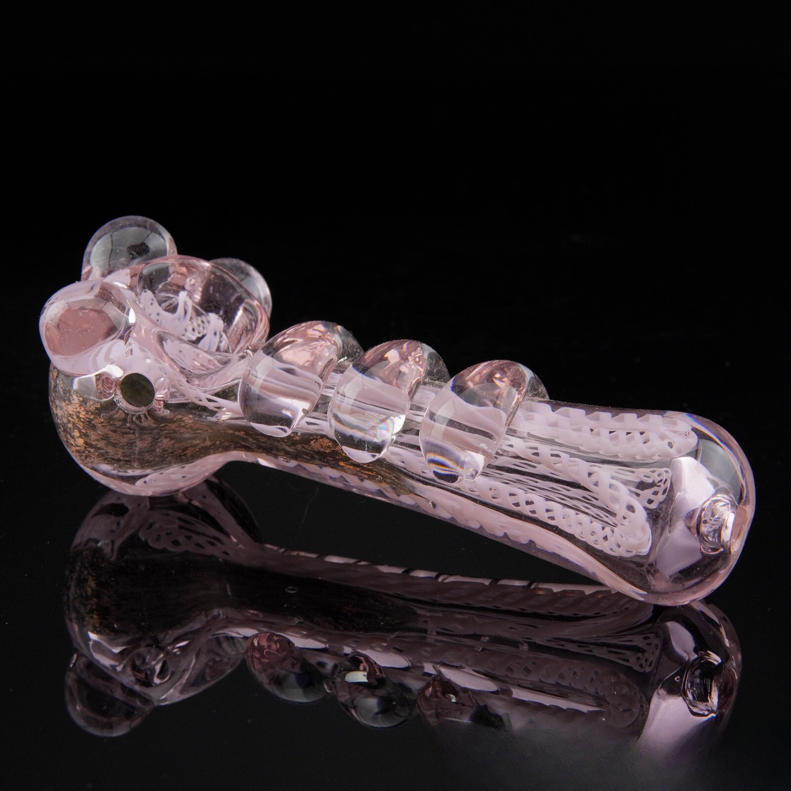 5" Fantasy Pink Glass Tobacco Smoking Pipe Thick Collectible Glass Pipes.