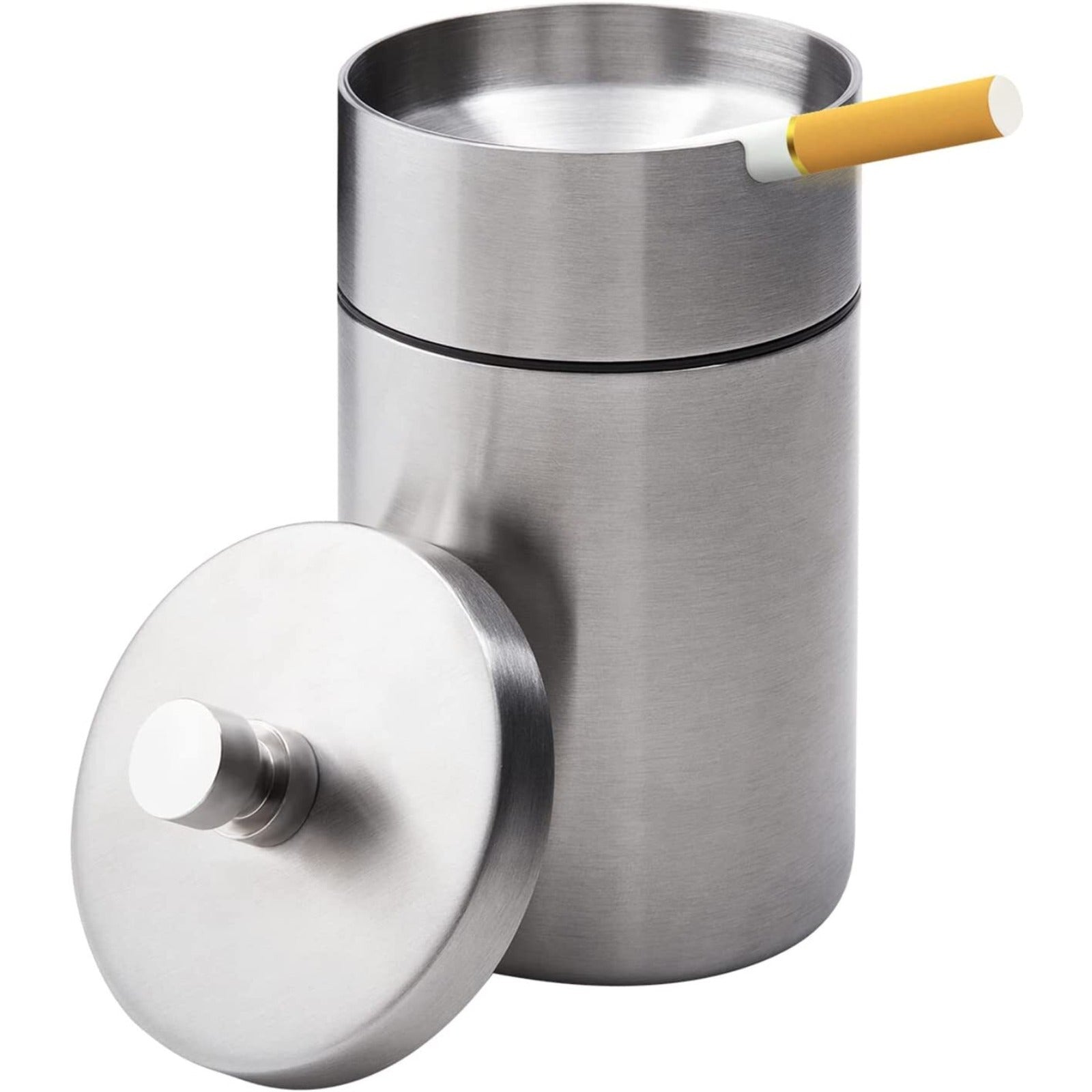 Stainless Steel Auto Ashtrays with Lid Car Ashtray Portable Smokeless Ash Tray
