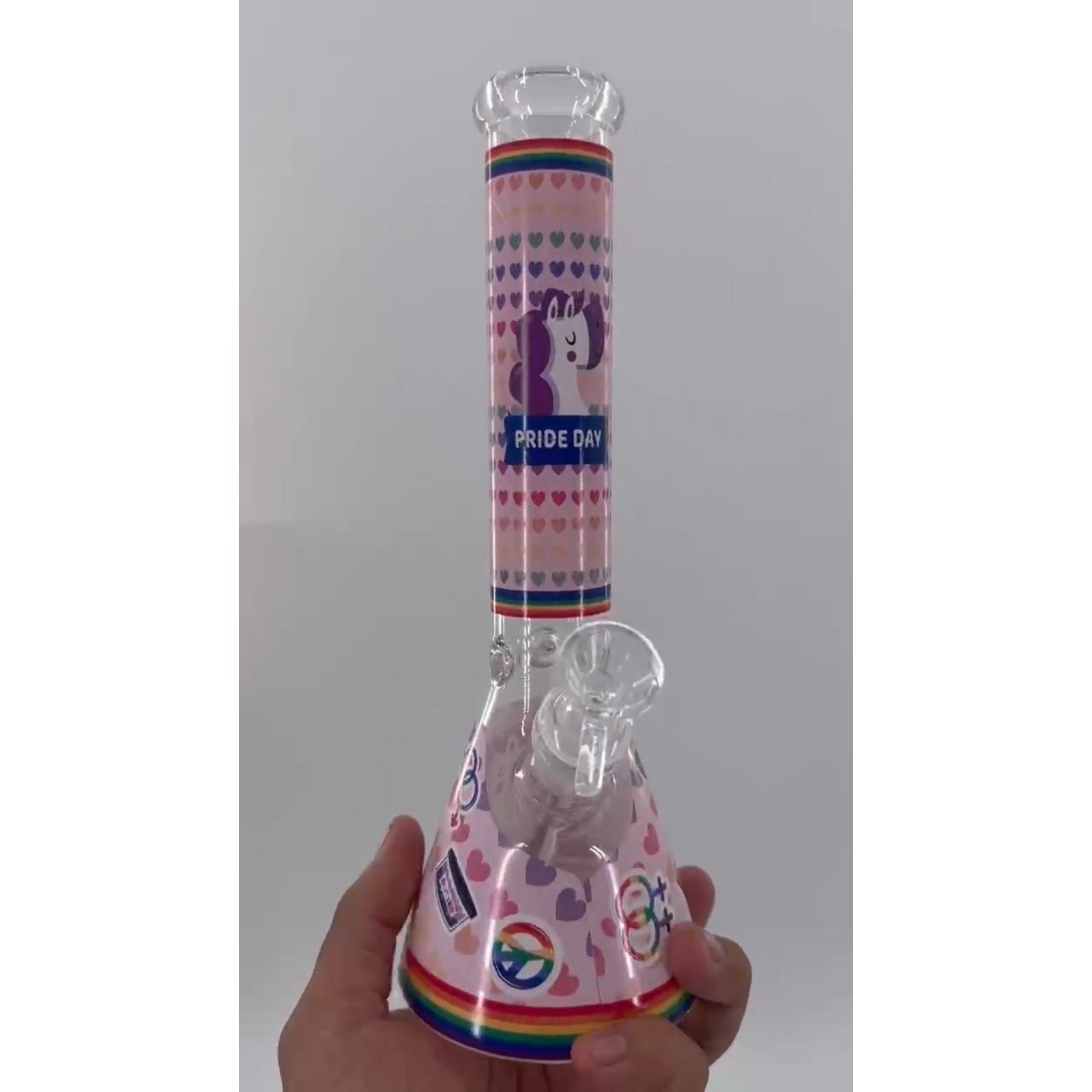 11" Cute Glass Bongs Filter 14mm Bowl Bubbler Best Girls Gift Pink