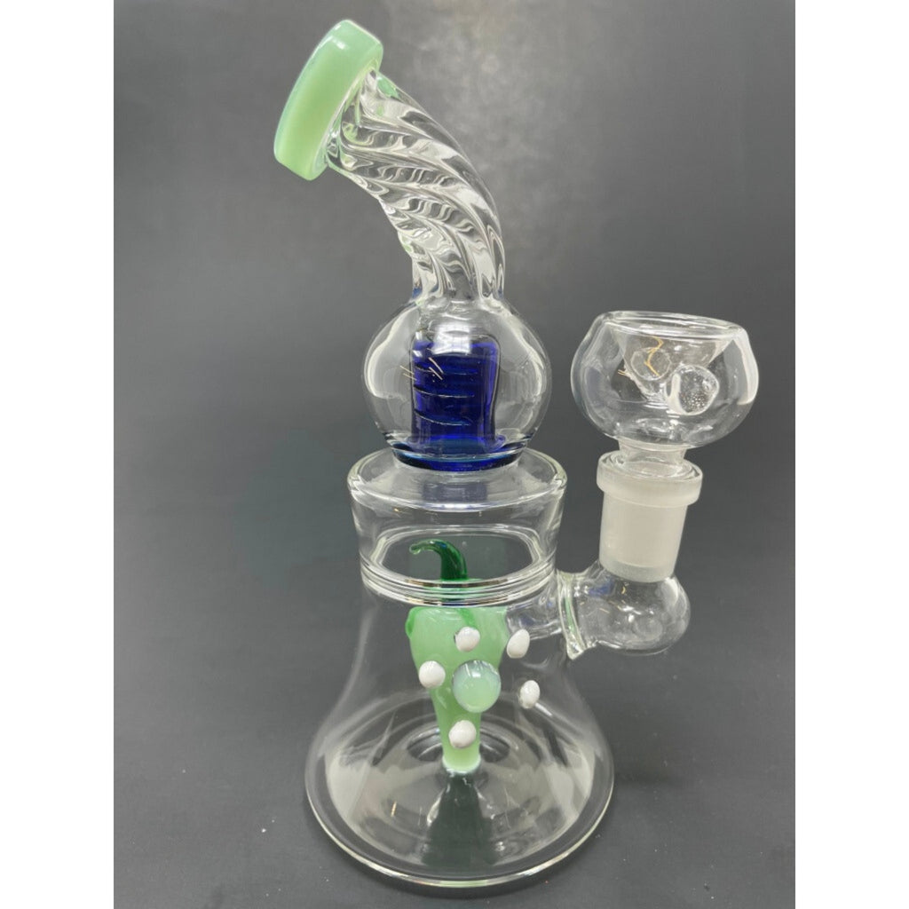 Hookah Water Pipe Glass 6" Green Chili Pepper Percolator Glass Tobacco Bong