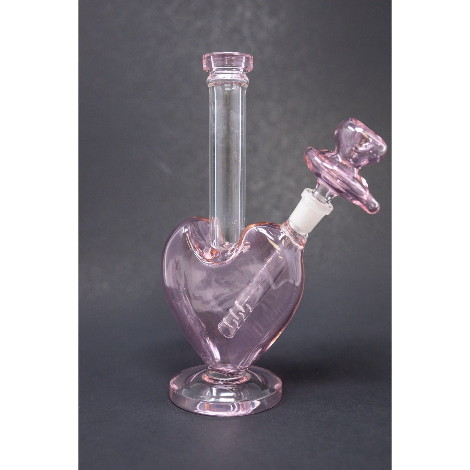 Hookah Water Pipe Glass 9" Heart Shaped Tobacco Bong w/ Heart Bowl Pc
