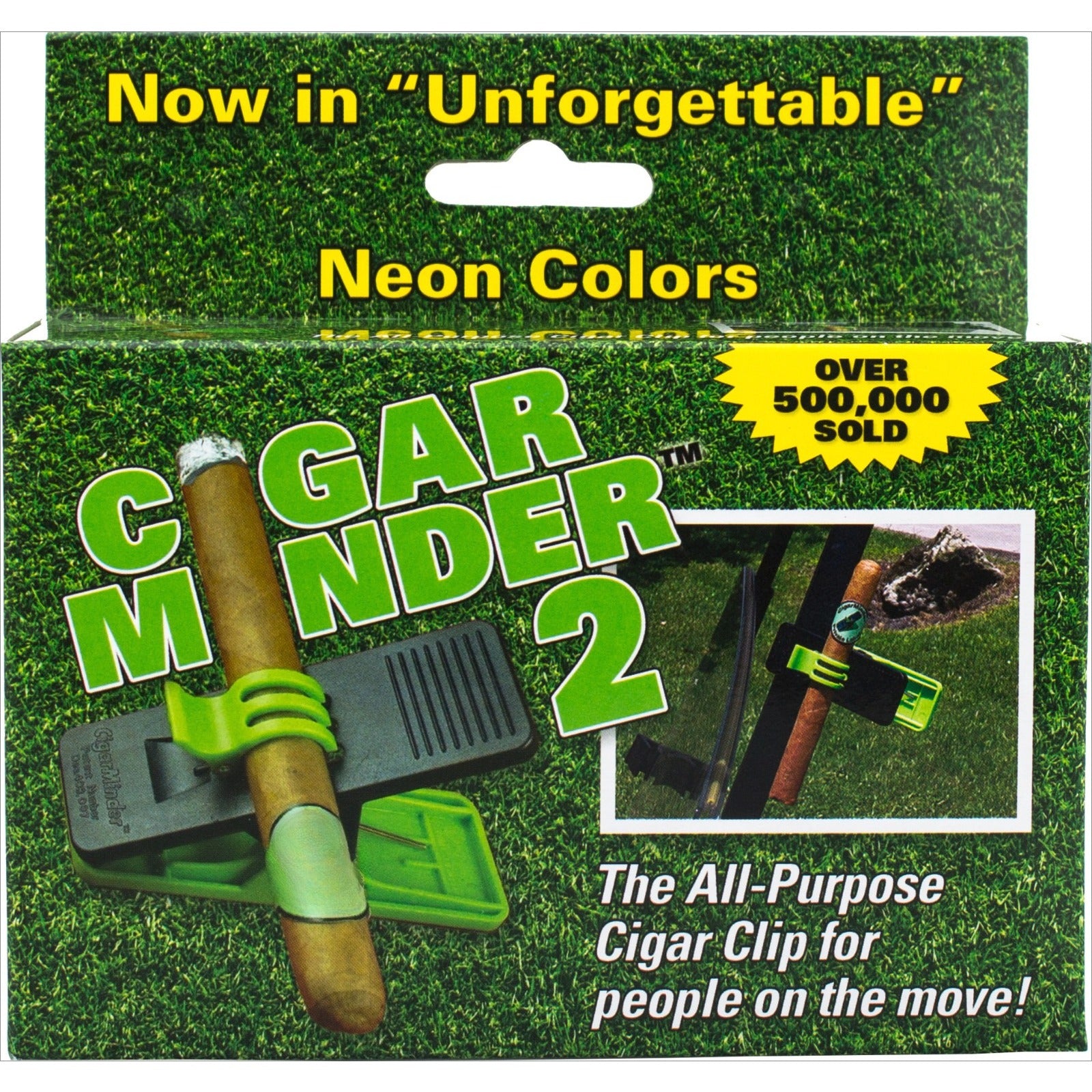 Cigar Minder Clip – Clamp Holder for Golf Carts or Boats - GREEN