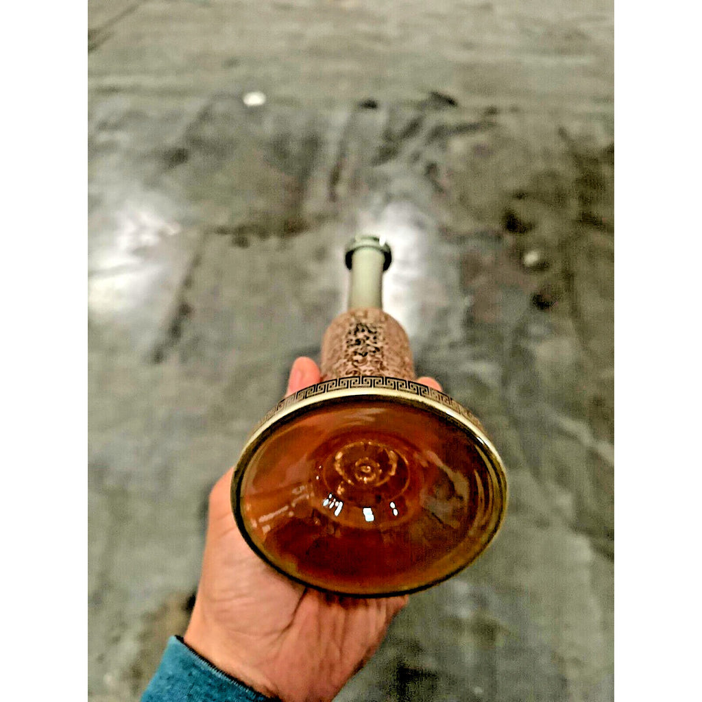 10" Carved craft Glass Bongs Smoking Glass Water Pipe with 14mm Round handle