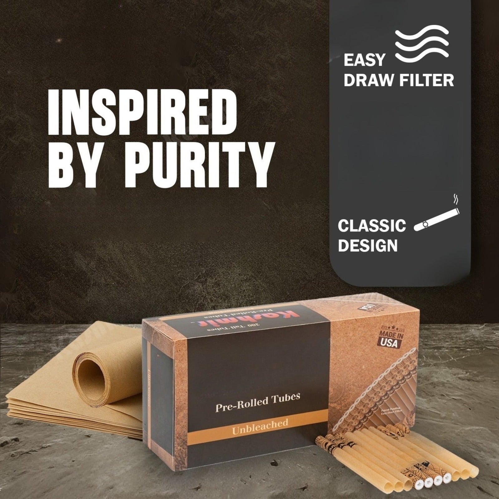 Cigarette Unbleached 100mm Sized Star Filter Tall RYO Tubes 200 CT