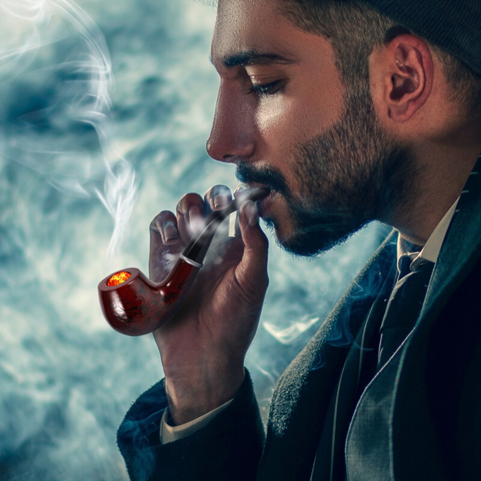 Durable Wooden Wood Smoking Pipe Tobacco Cigarettes Cigar Pipes Enchase Gift