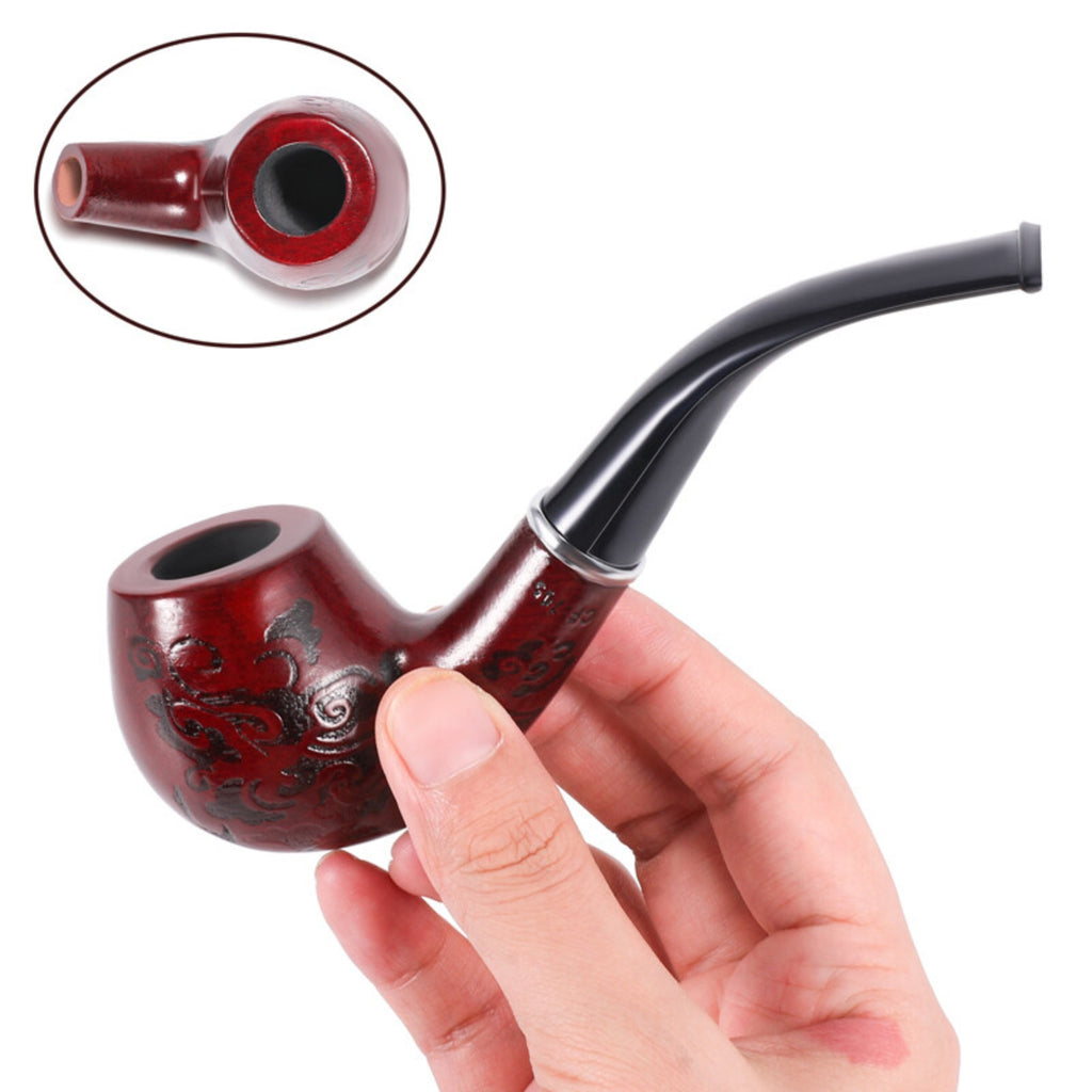 Durable Wooden Wood Smoking Pipe Tobacco Cigarettes Cigar Pipes Enchase Gift