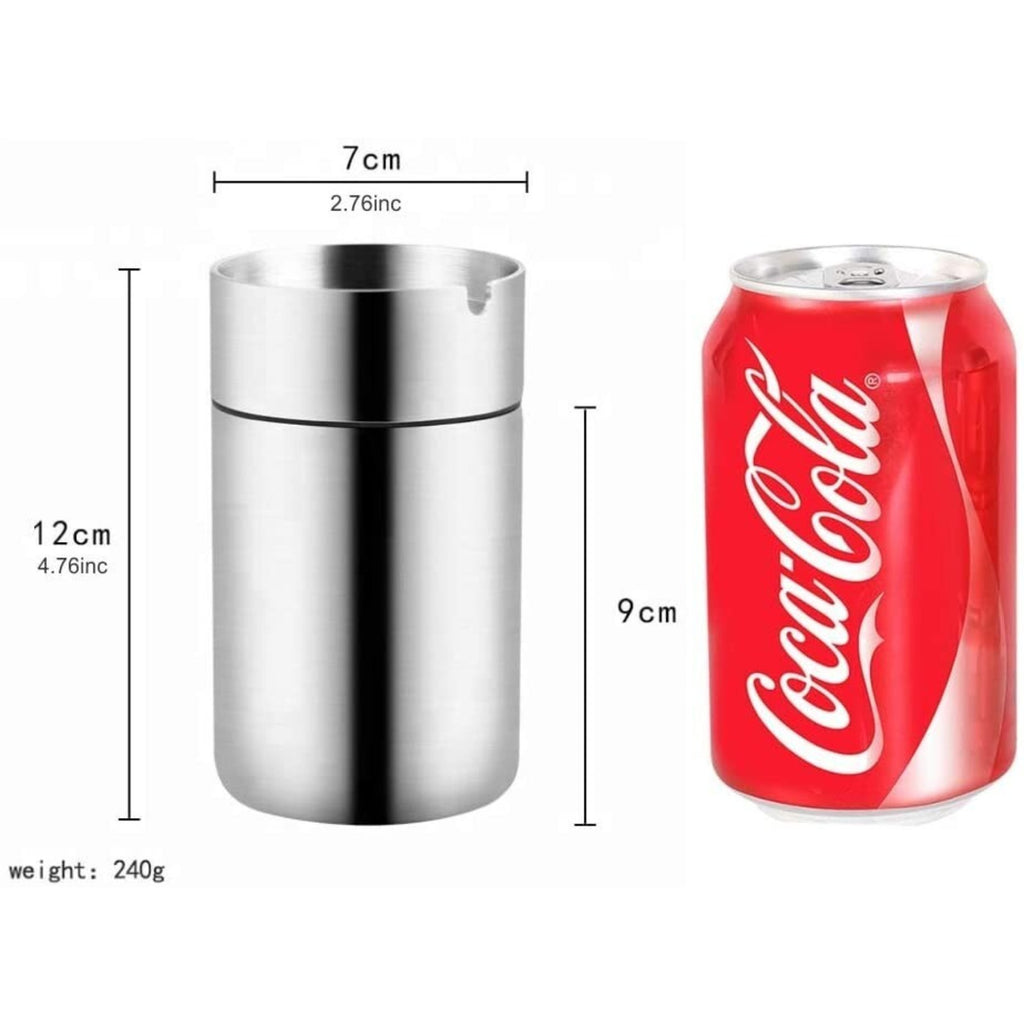 Stainless Steel Car Ashtray Portable Extinguished Cigarette Smokeles Holder