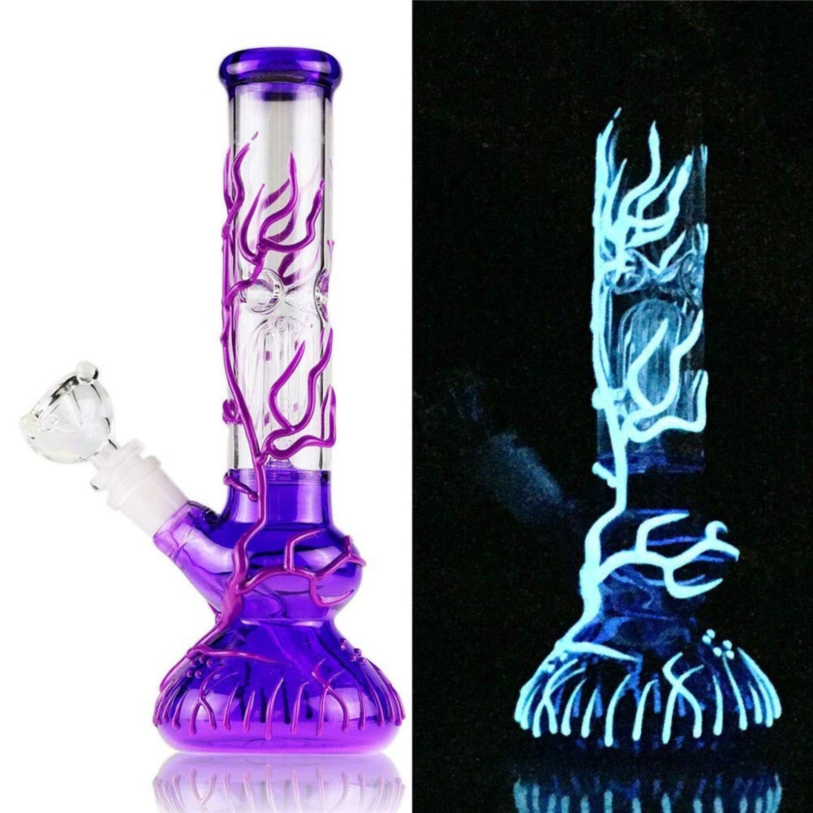 10'' Water Pipe Bong Perc Bong Smoking Hookah Heavy Glass Bongs w/ ICE catcher