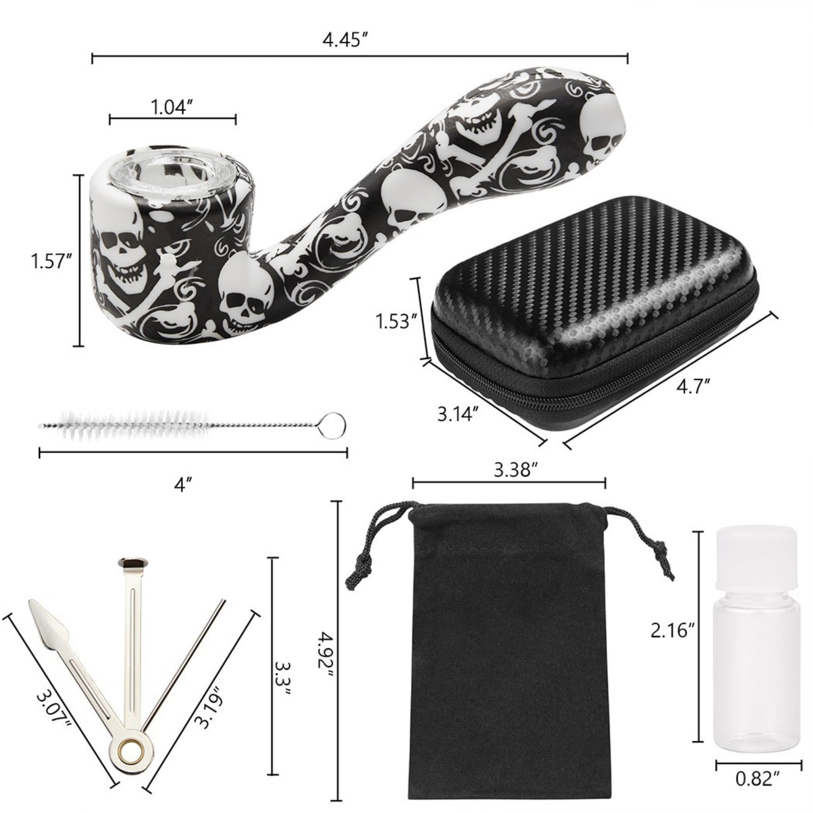 ( Pack of 2 ) 4.5Inch Tobacco Smoking Silicone Pipe 9-Hole Glass Bowl Hand Pipe