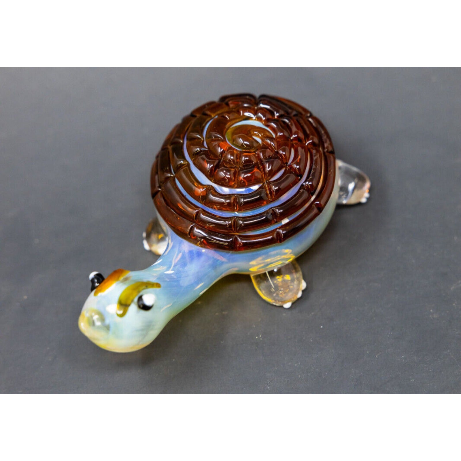 5.5" Amber Turtle Collectible Thick Glass TOBACCO Smoking Hand Pipe