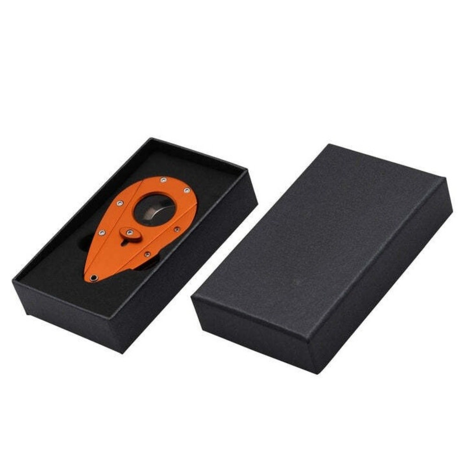 Xi1 Orange Cigar Cutter-Black Steel Blades - Lifetime Warranty!