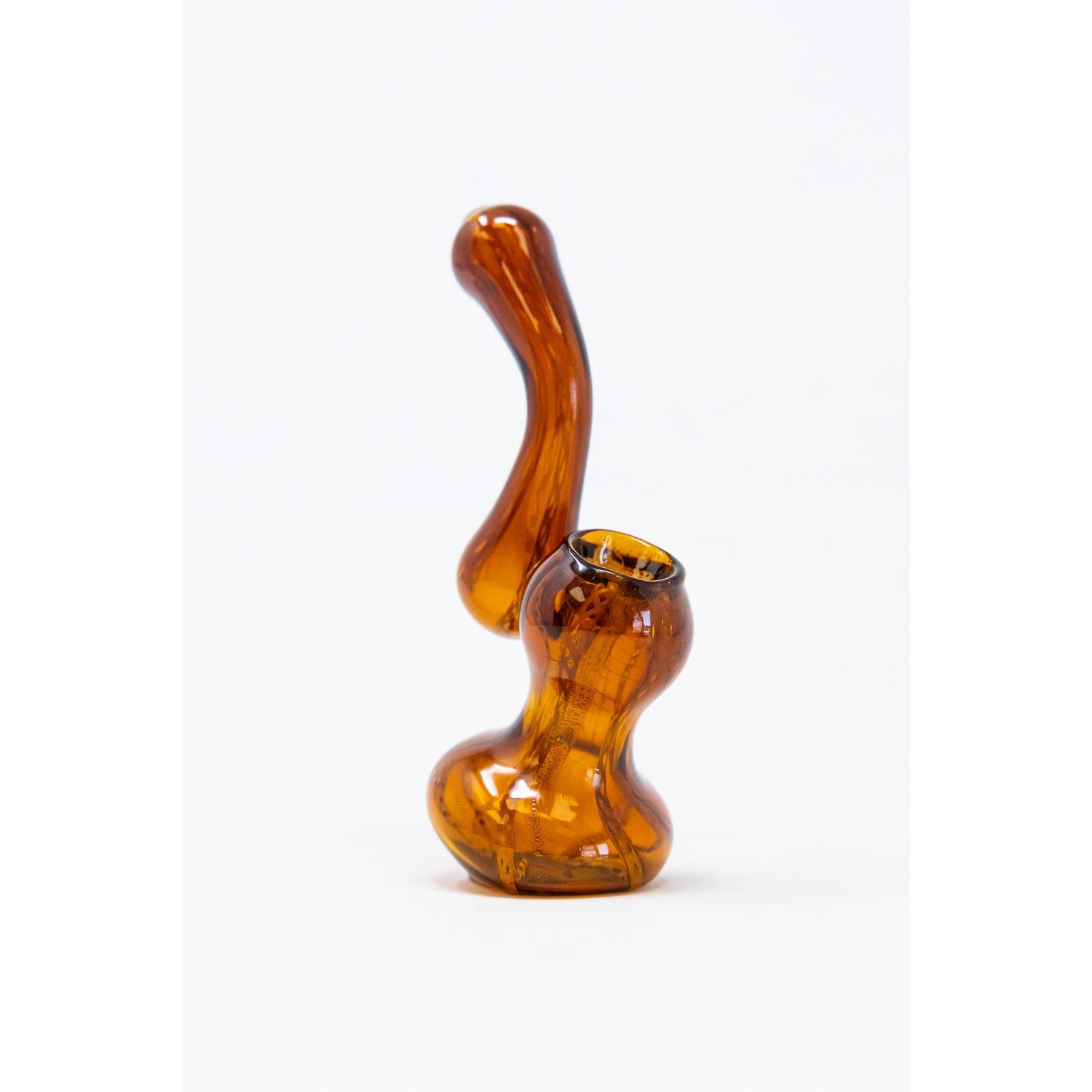 Hookah Water Pipe 5" Amber Bubbler Tobacco Bong w/ Carb Hole