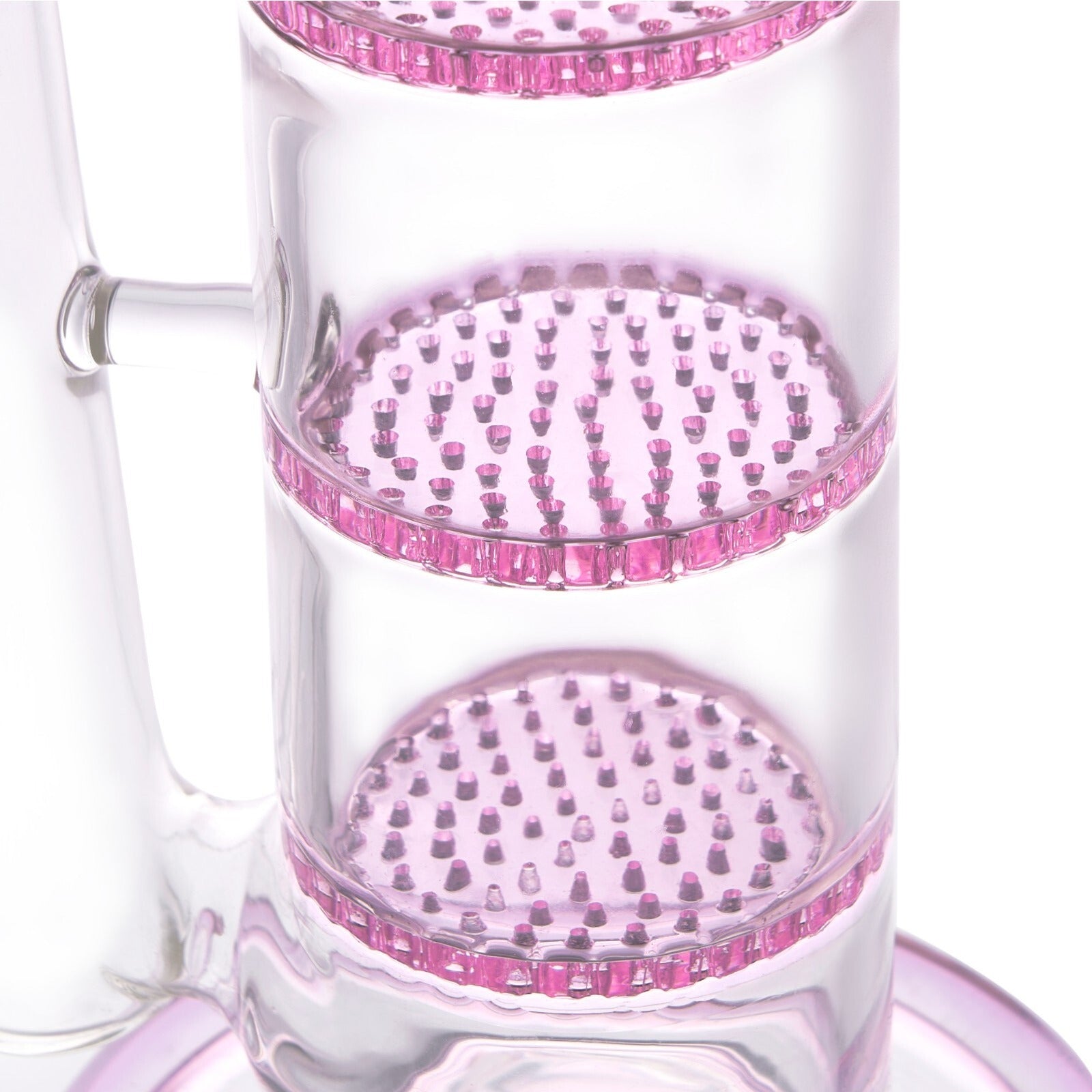 16.5" Pink Glass Bong Hookahs Honeycomb Percolator Water Pipe Bowl for Smoking