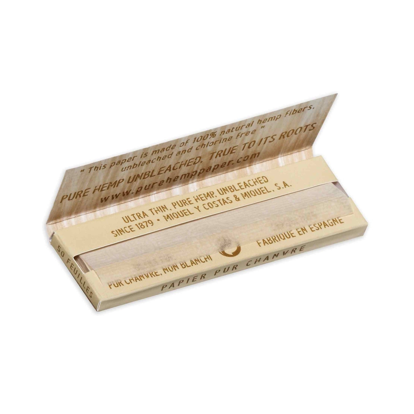 Pure Hemp Rolling Paper Unbleached Single Wide (69mm) Regular (Full Box of 50)