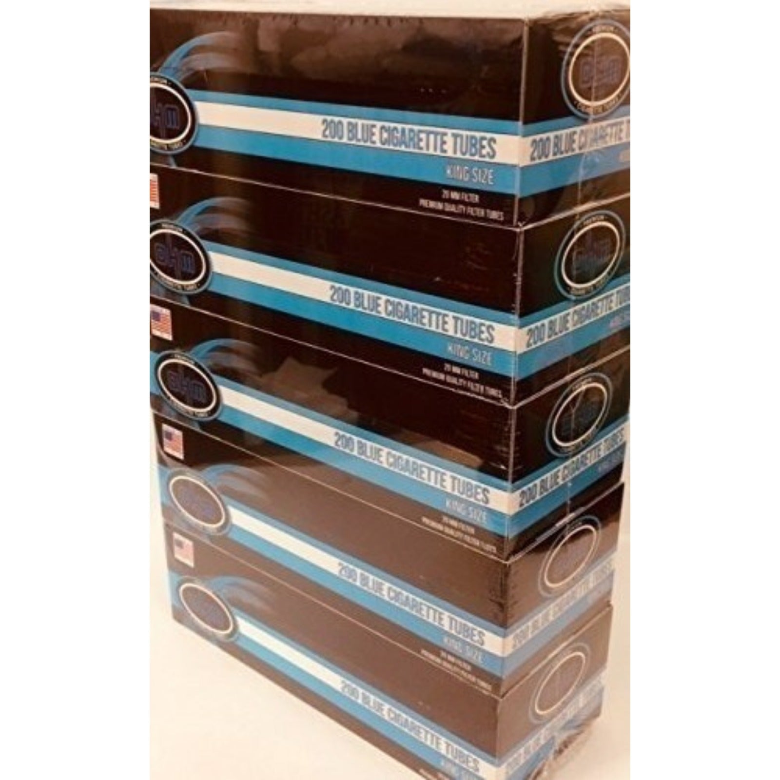 Blue King Size Cigarette Tubes 200 Count Per Box [5 Boxes]