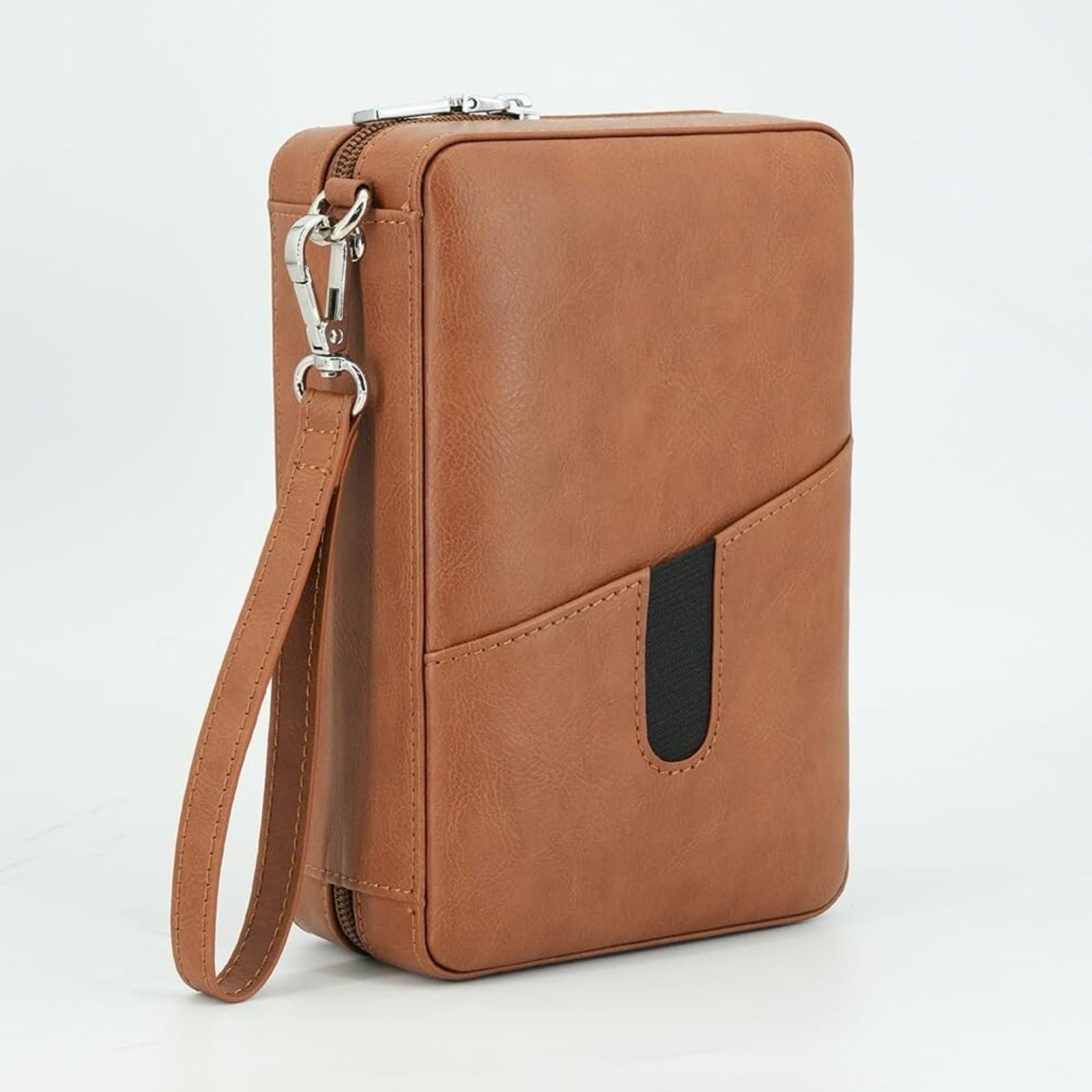 Leather Cigar Case, Portable Humidor Cigar Box With Humidifier,Capacity