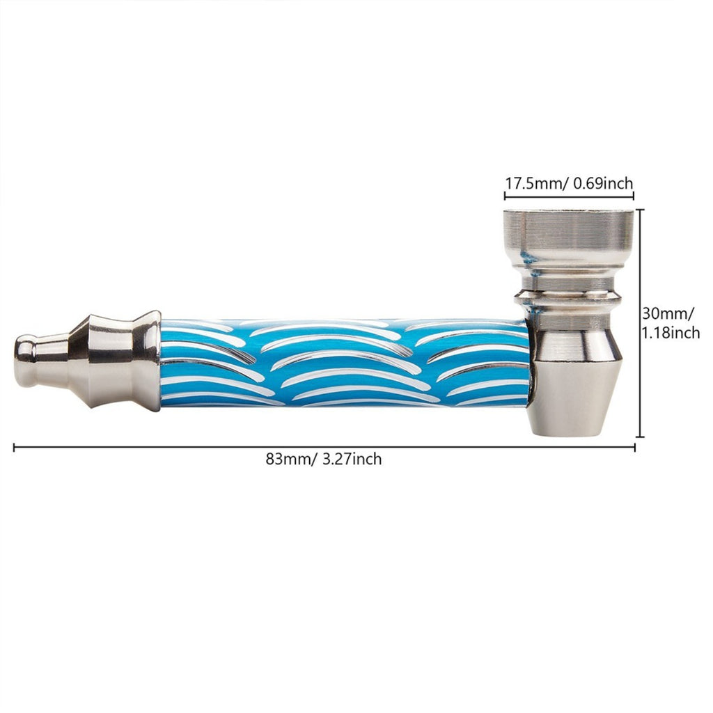 ( 6Pack ) 3.2" Metal Lay Flat Detachment Tobacco Smoking Hand Pipes with Caps